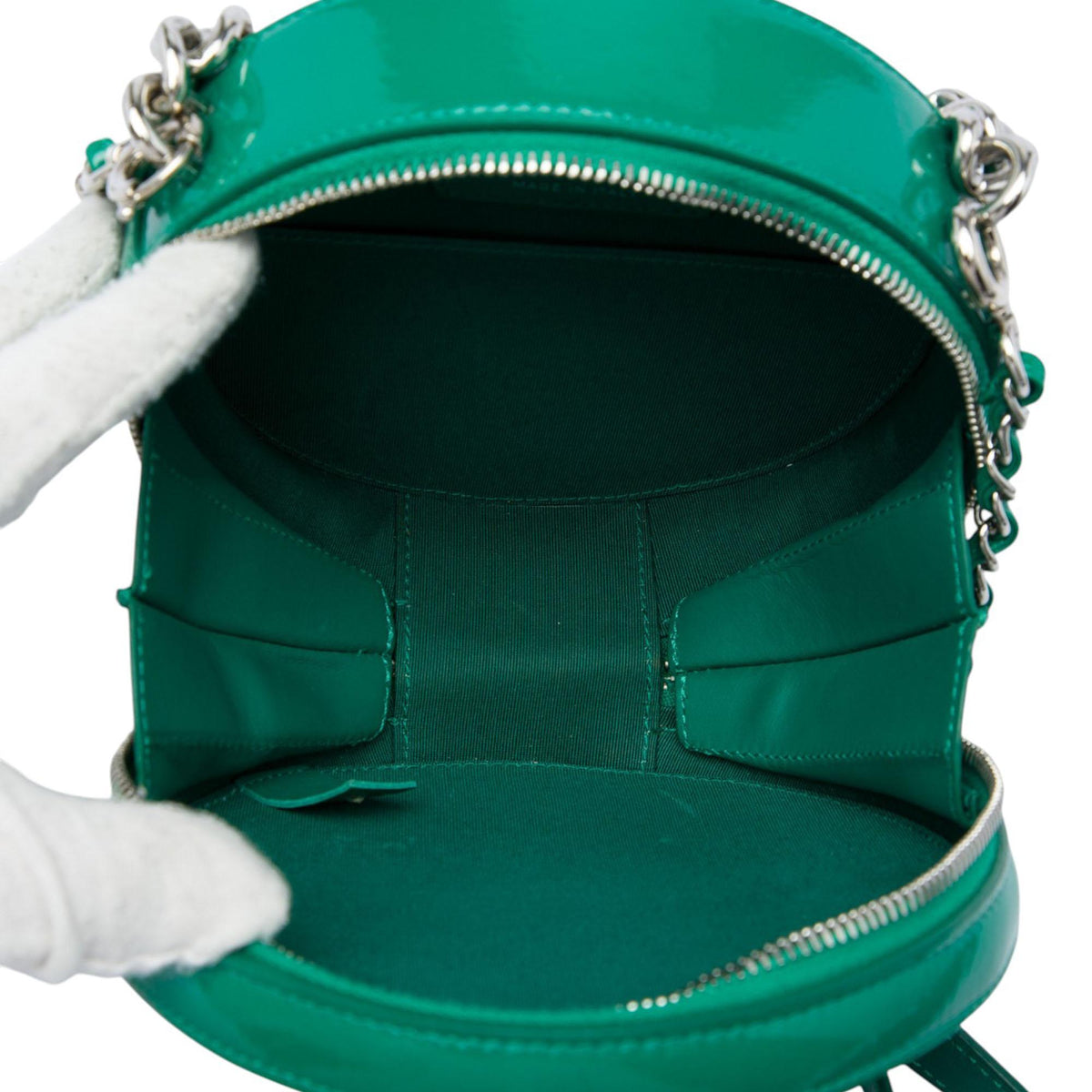 Chanel CC Patent Round As Earth Bag