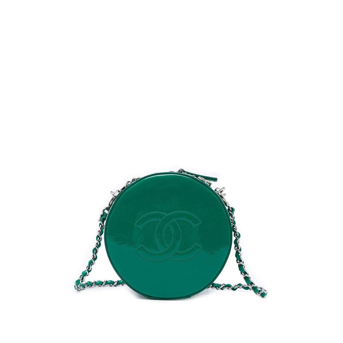 Chanel CC Patent Round As Earth Bag