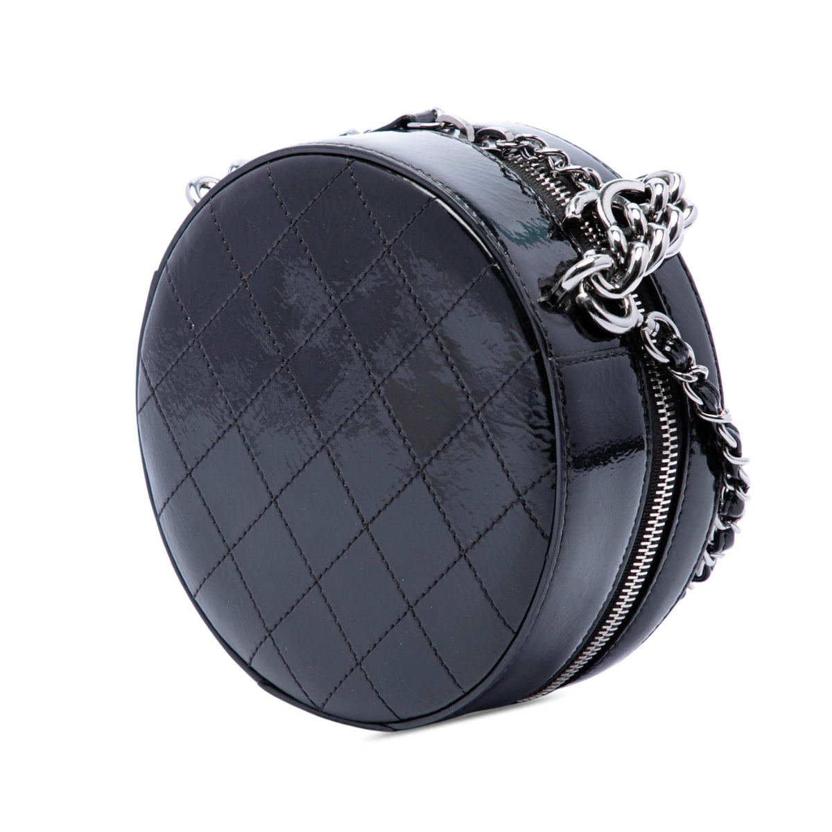 Chanel CC Patent Round As Earth Bag