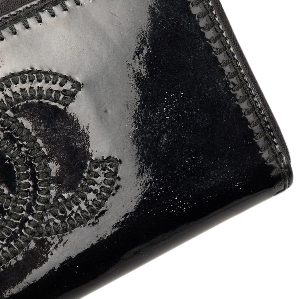 Chanel CC Patent Stitched Long Wallet