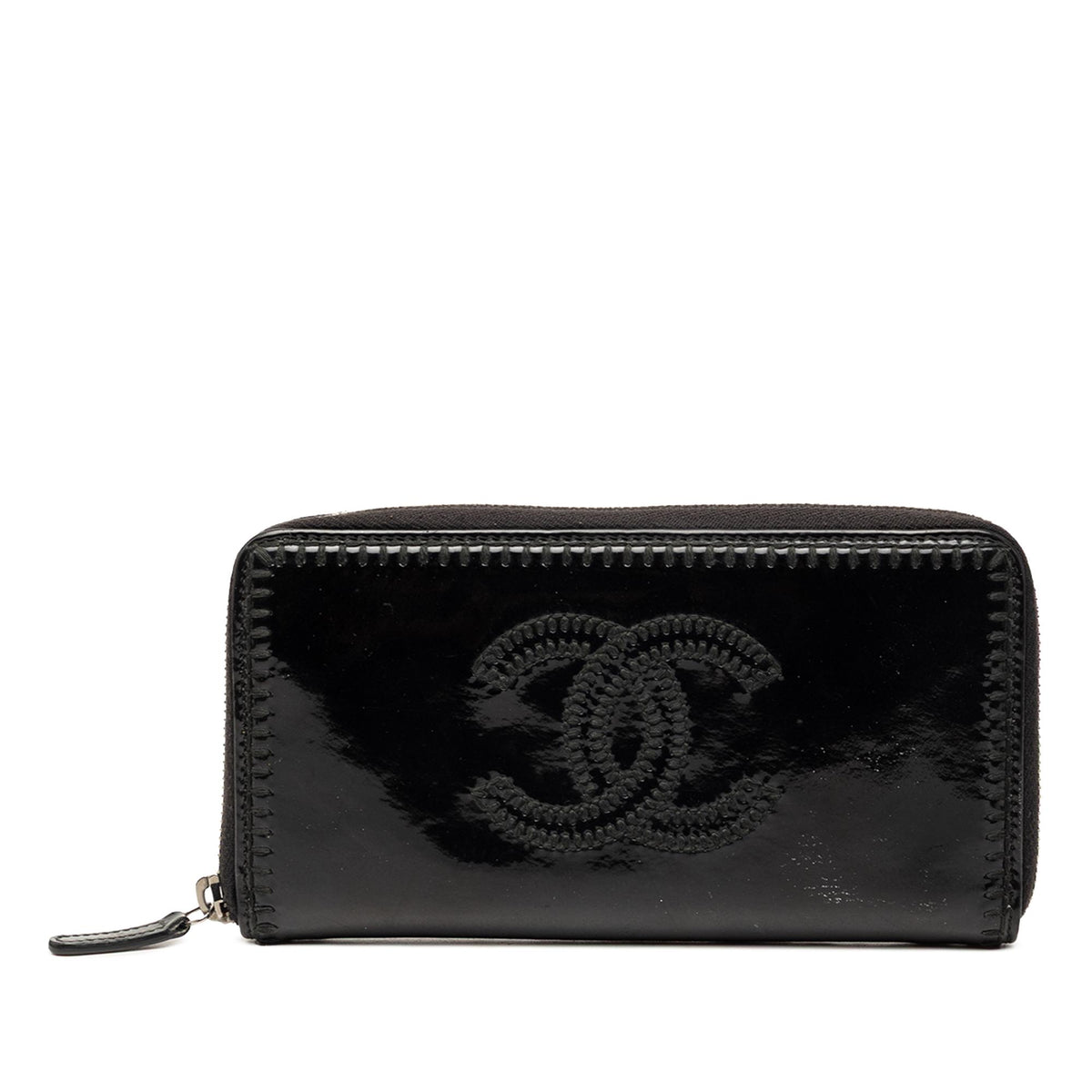Chanel CC Patent Stitched Long Wallet