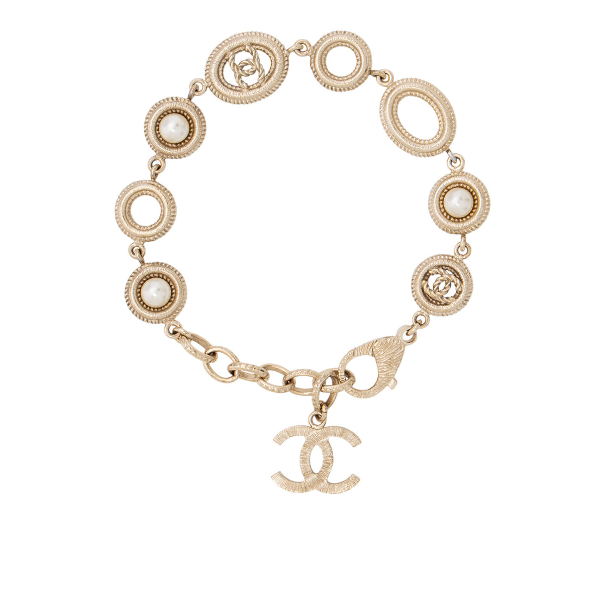 Chanel CC Pearl Embellished Bracelet