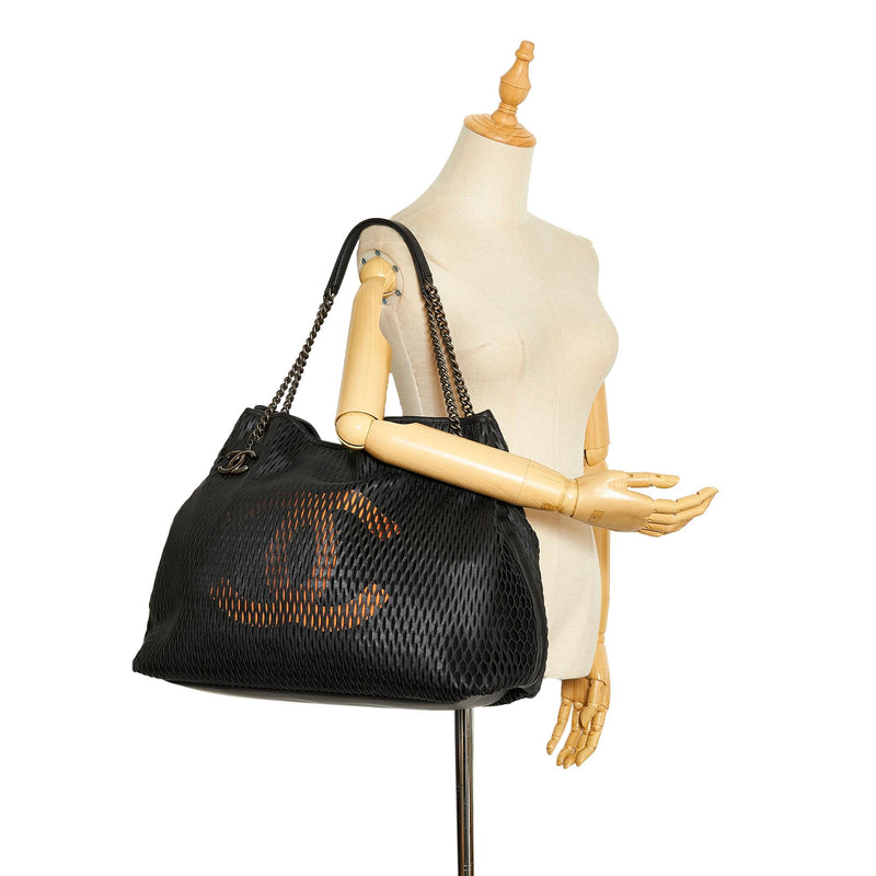 Perforated leather sales tote bag
