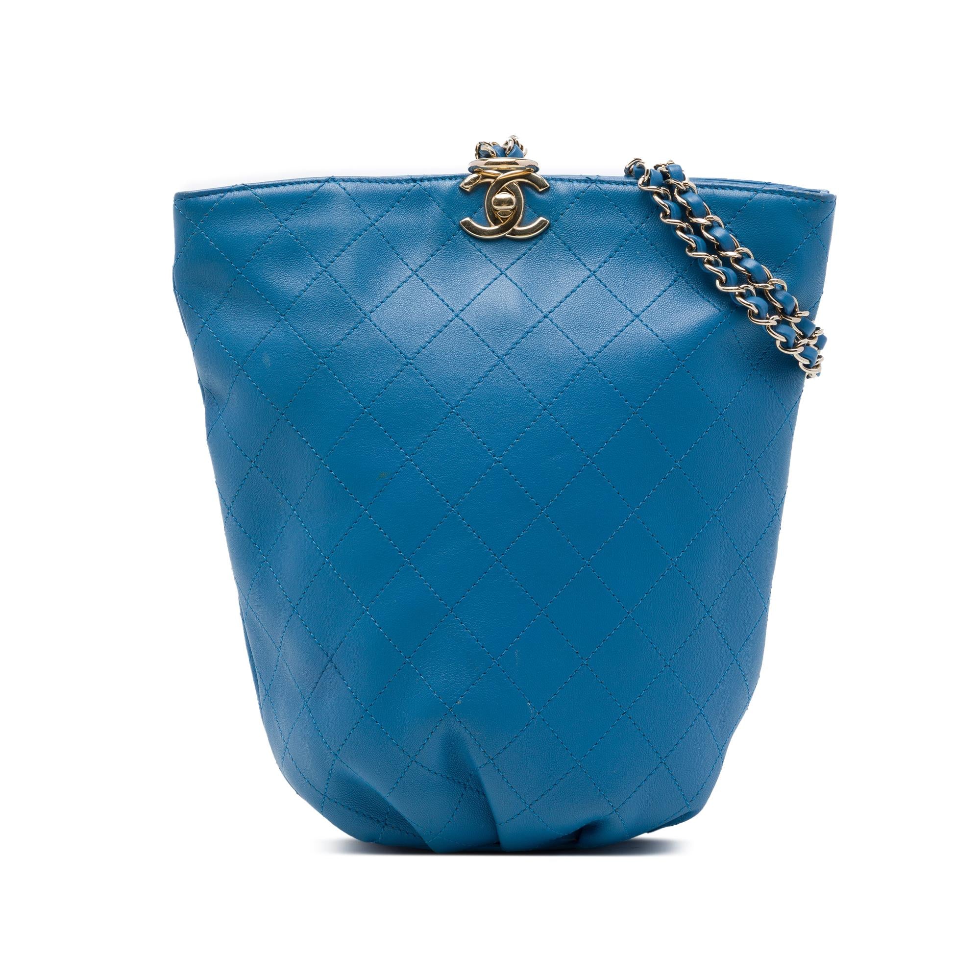 Chanel CC Quilted Calfskin Bucket Backpack