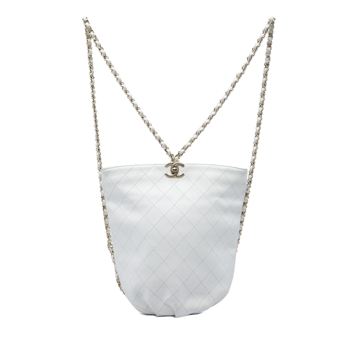 Chanel CC Quilted Calfskin Bucket Backpack
