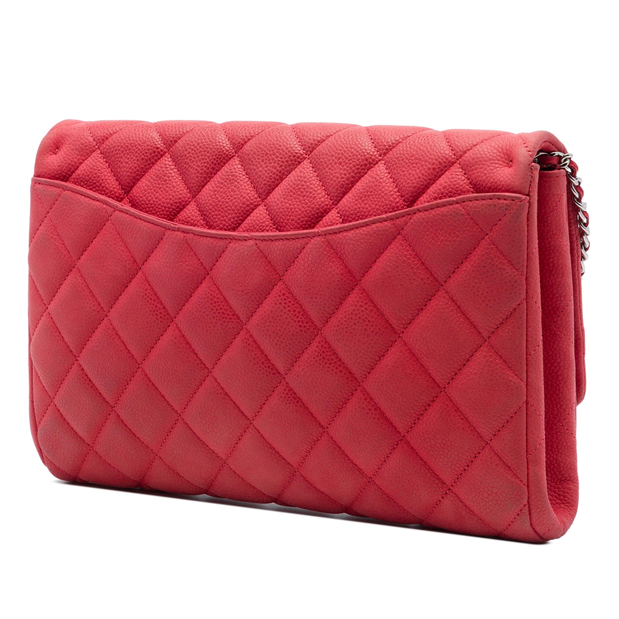 Chanel CC Quilted Caviar Flap Clutch with Chain