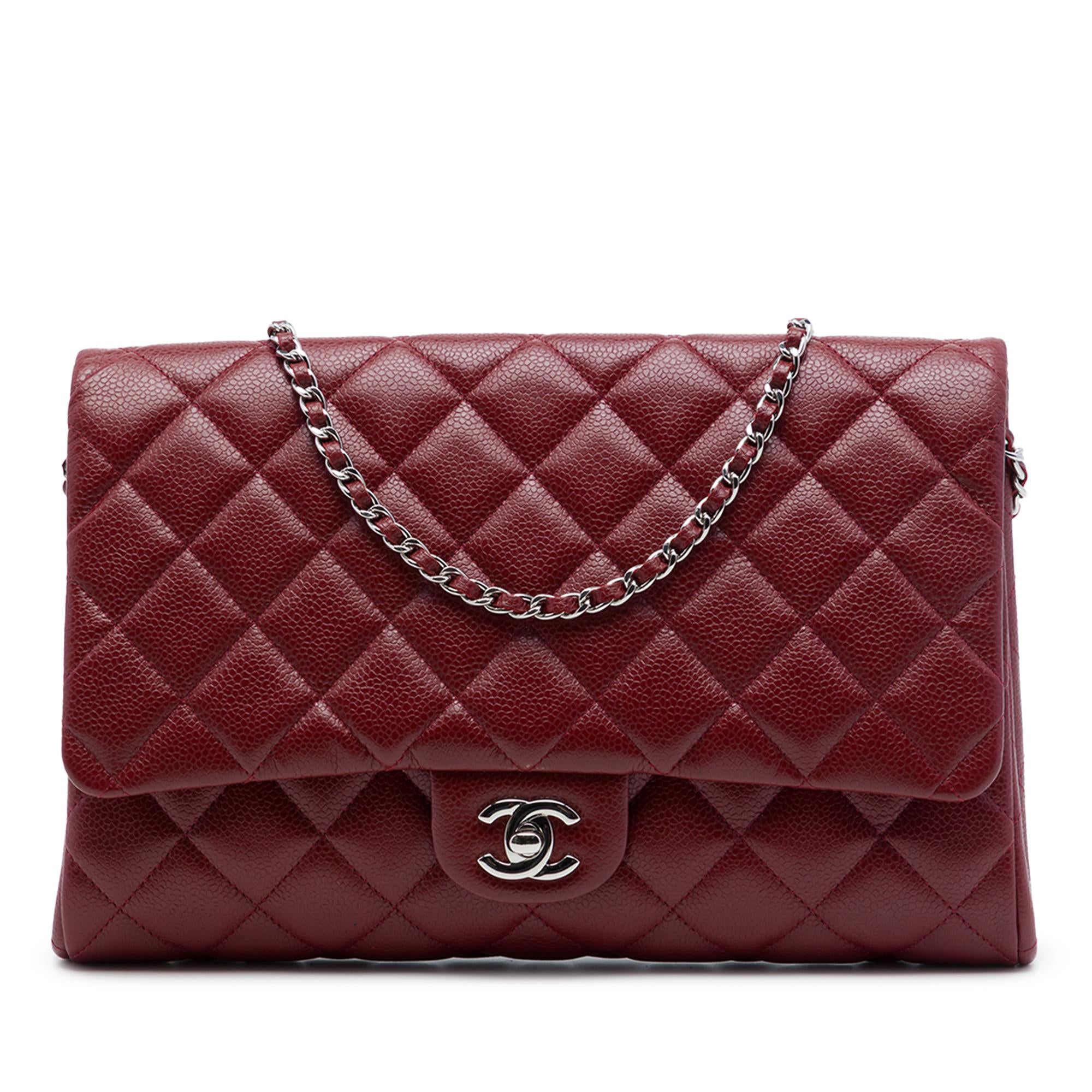 Chanel CC Quilted Caviar Flap Clutch with Chain