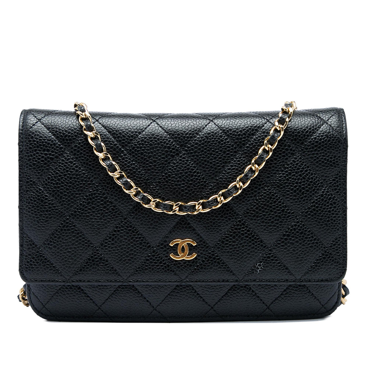 Chanel CC Quilted Caviar Wallet on Chain