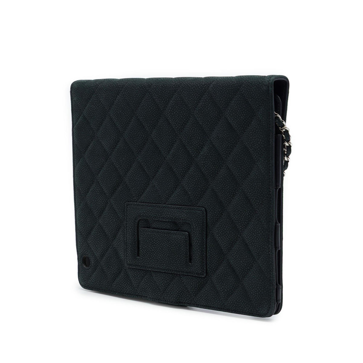Chanel CC Quilted Caviar iPad Case with Chain
