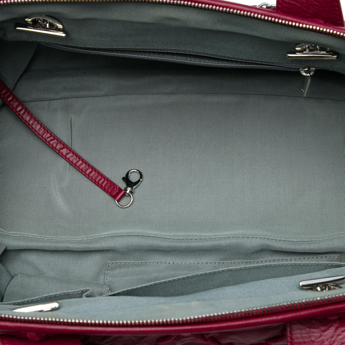 Chanel CC Quilted Crinkled Calfskin Ultra Stitch Bowling Bag