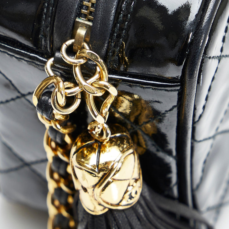 Chanel Vintage Gold Metallic CC Tassel Crossbody Bag