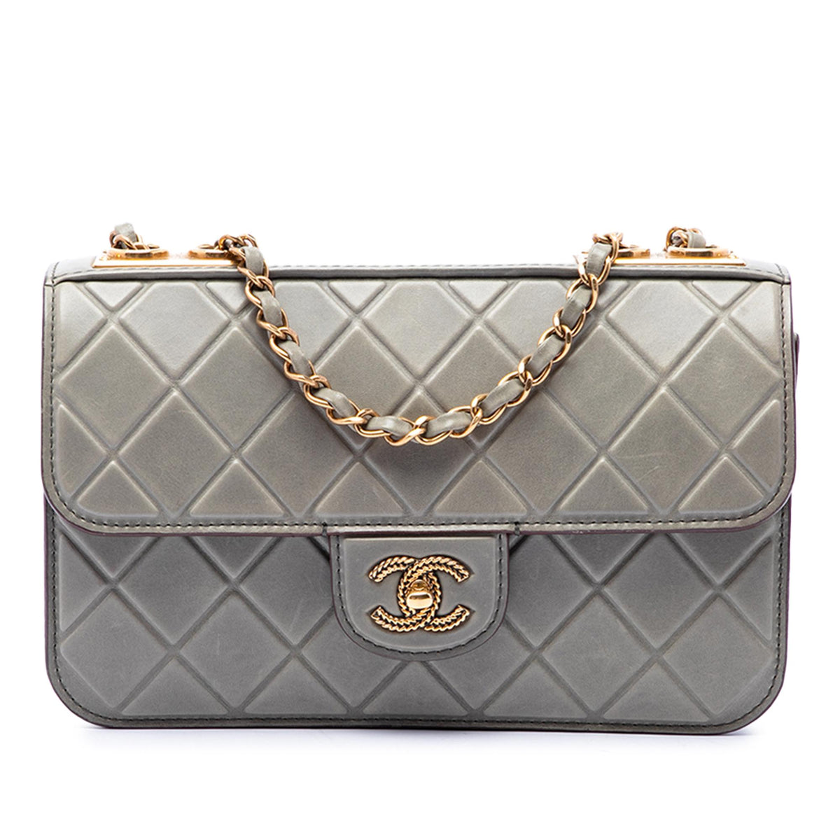Chanel CC Quilted Debossed Calfskin Flap