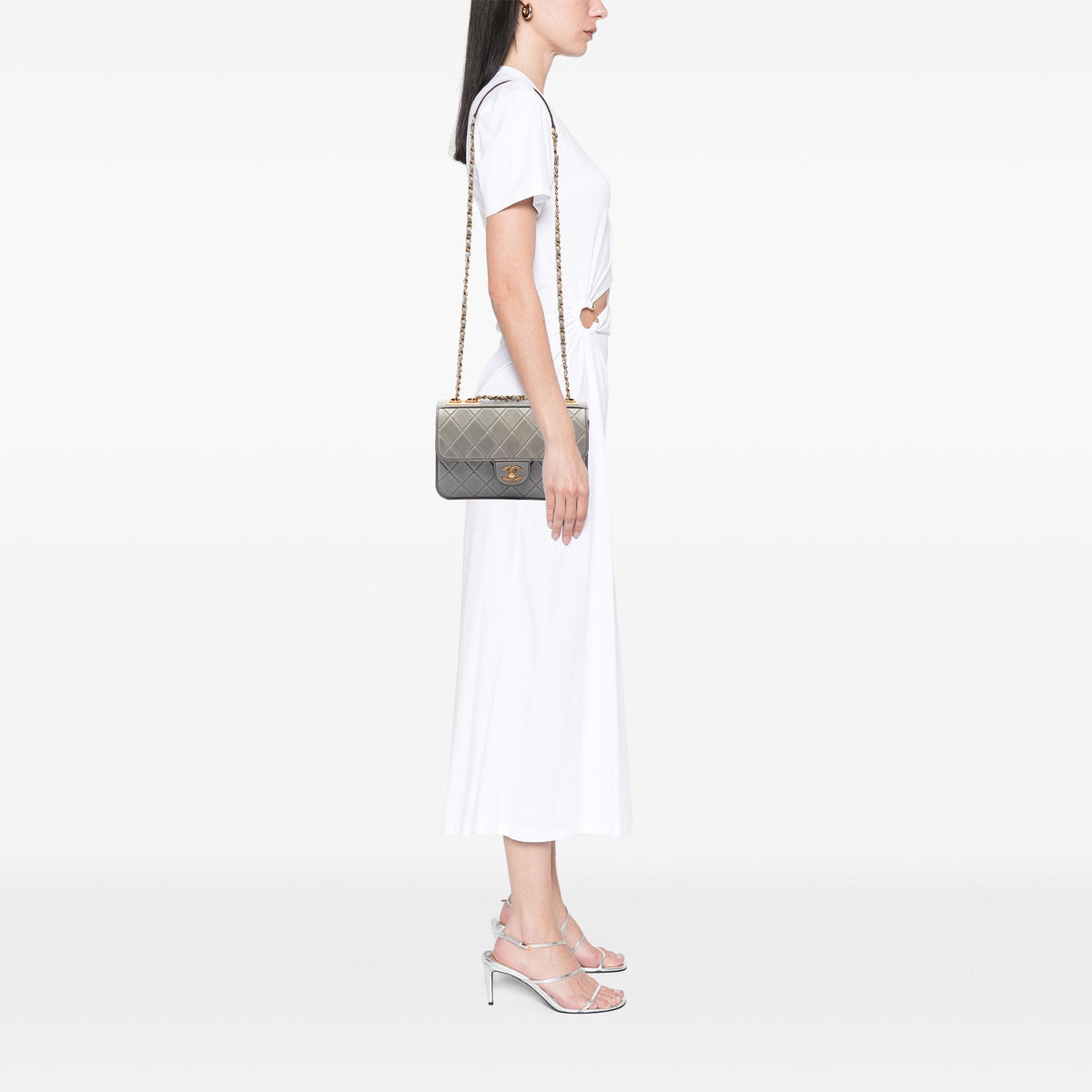 Chanel CC Quilted Debossed Calfskin Flap