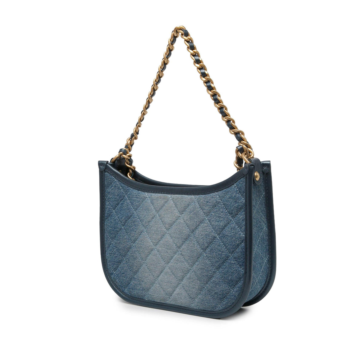 Chanel CC Quilted Denim Hobo Bag