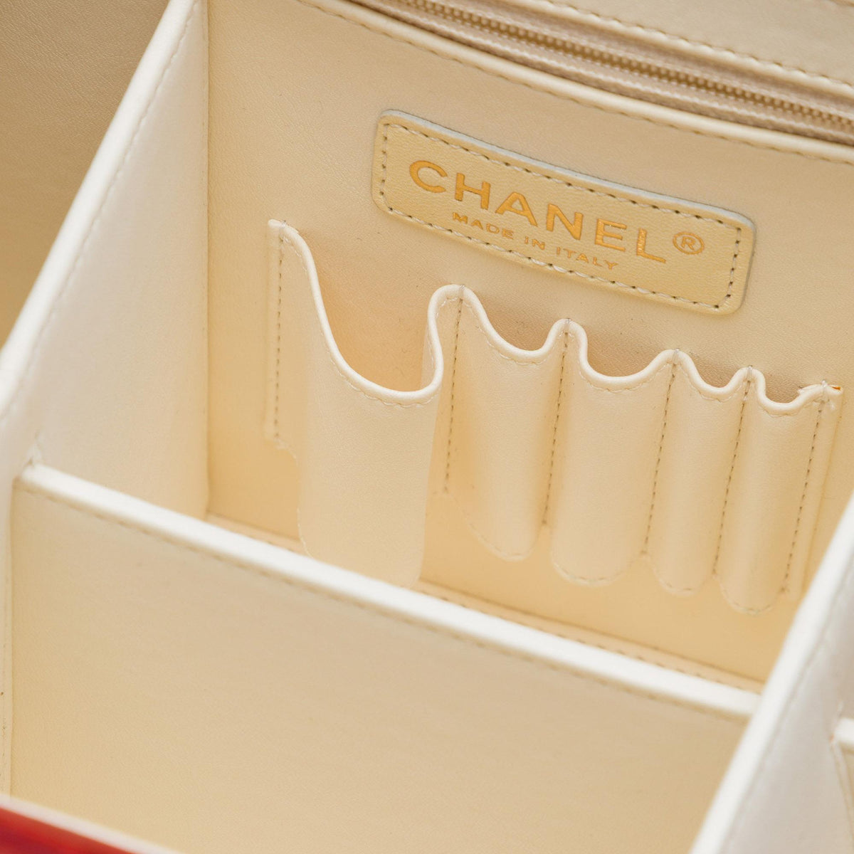Chanel CC Quilted Glazed Calfskin Vanity Case
