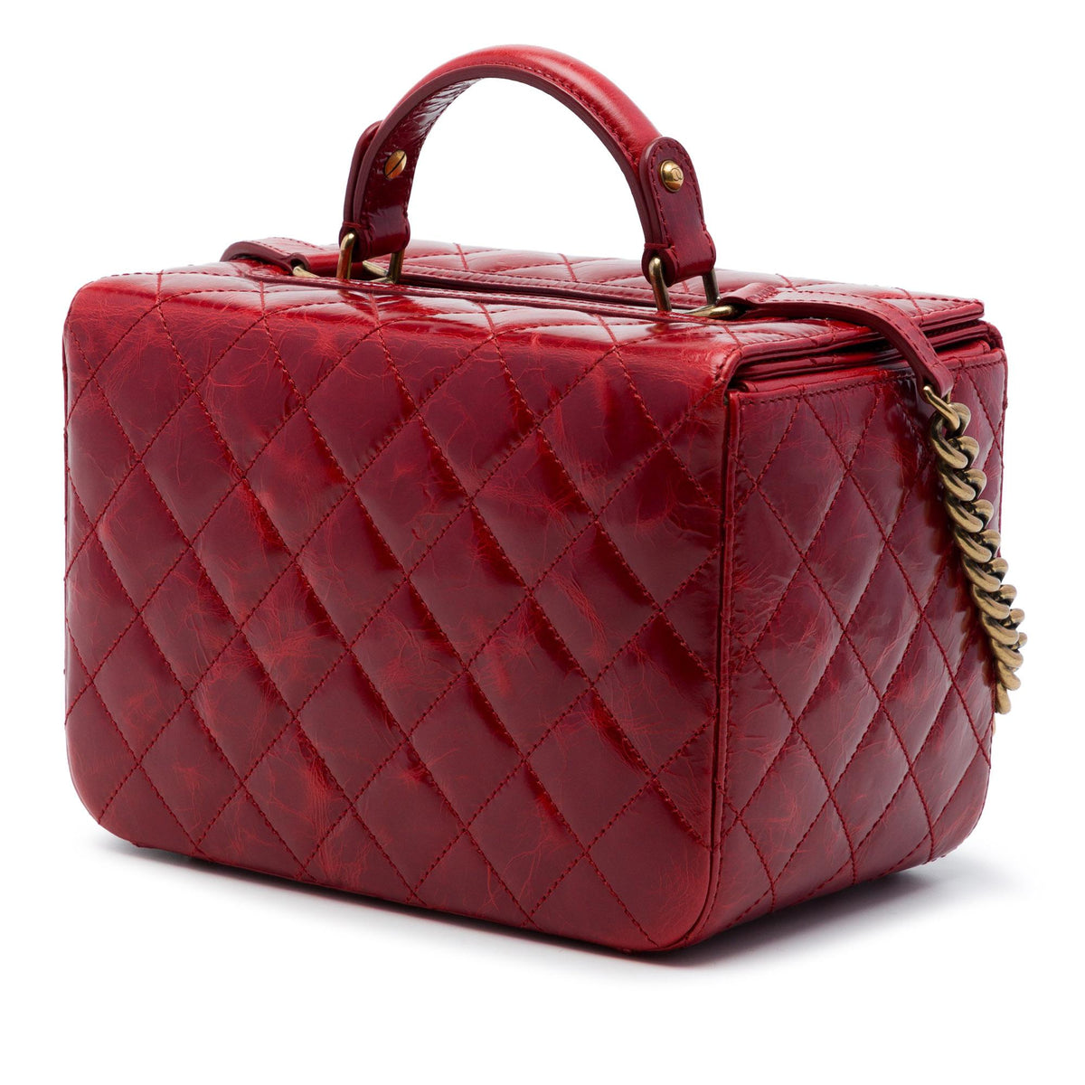Chanel CC Quilted Glazed Calfskin Vanity Case