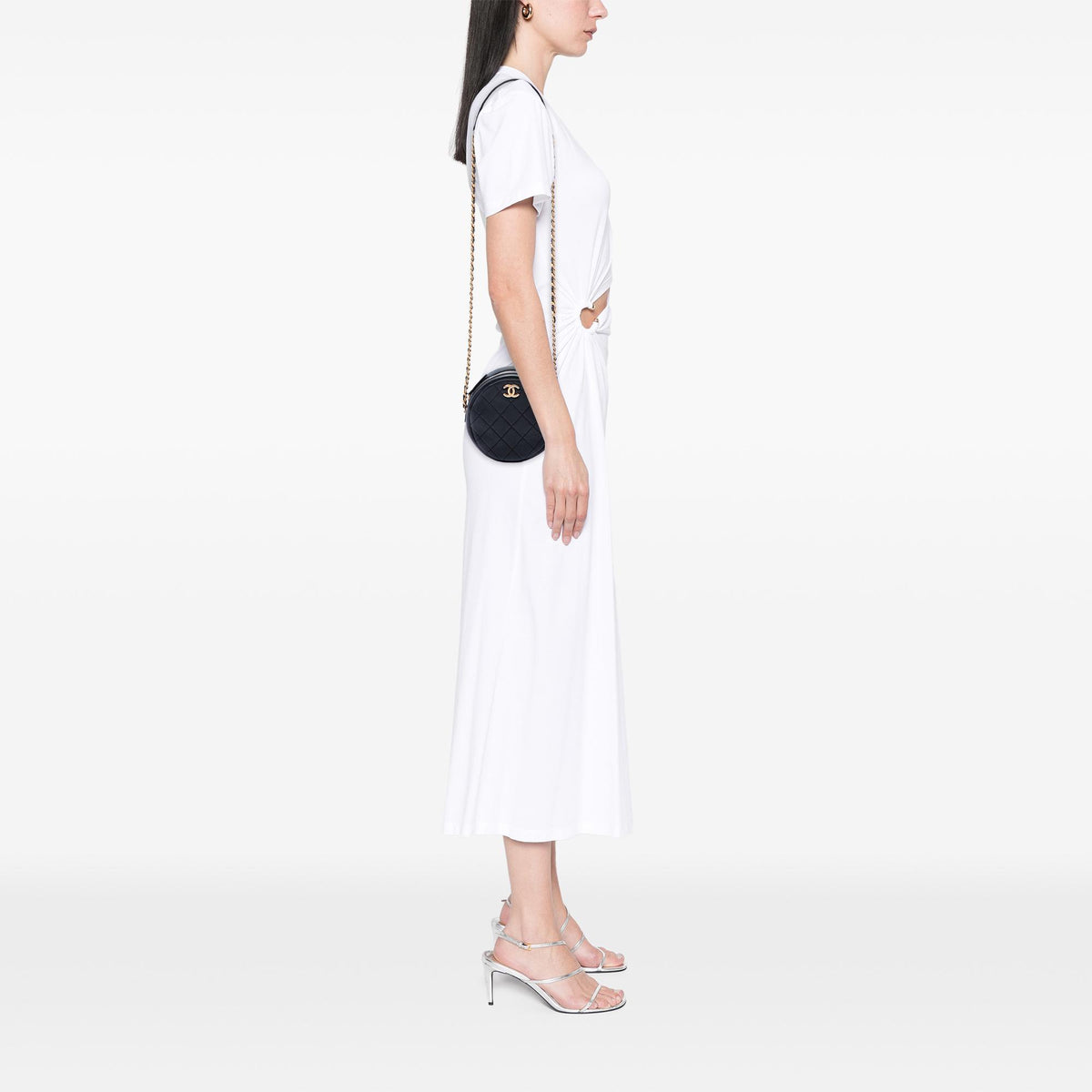 Chanel CC Quilted Glazed Lambskin Round Crossbody