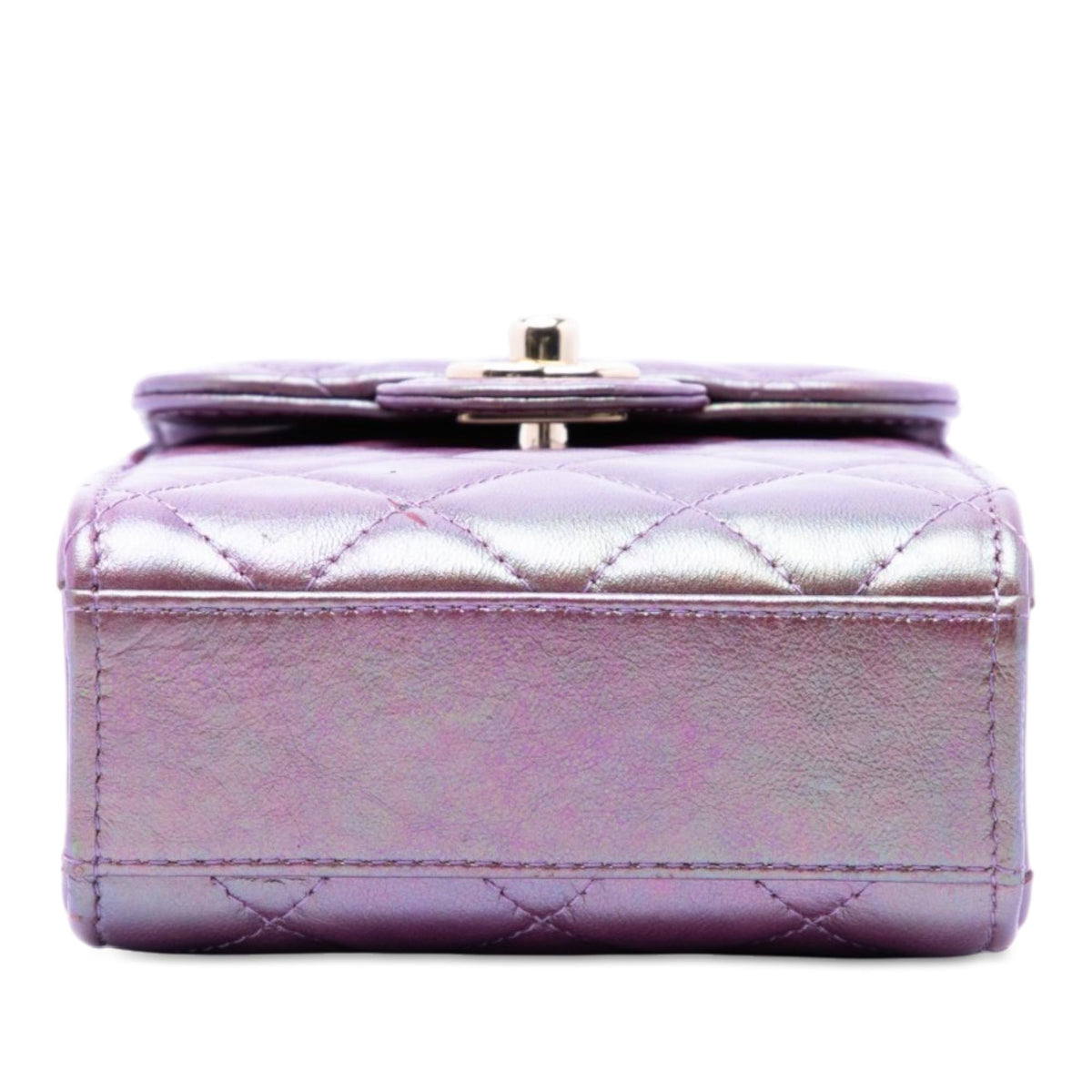 Chanel CC Quilted Iridescent Lambskin Phone Holder with Chain