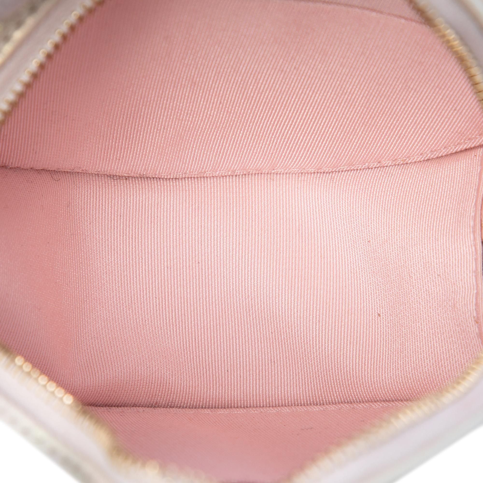 Chanel CC Quilted Iridescent Lambskin Round Clutch With Chain