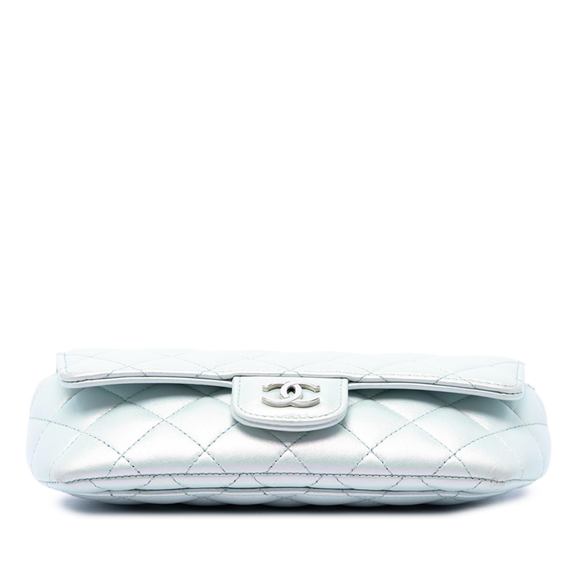 Chanel CC Quilted Iridescent Lambskin Sunglasses Case with Chain