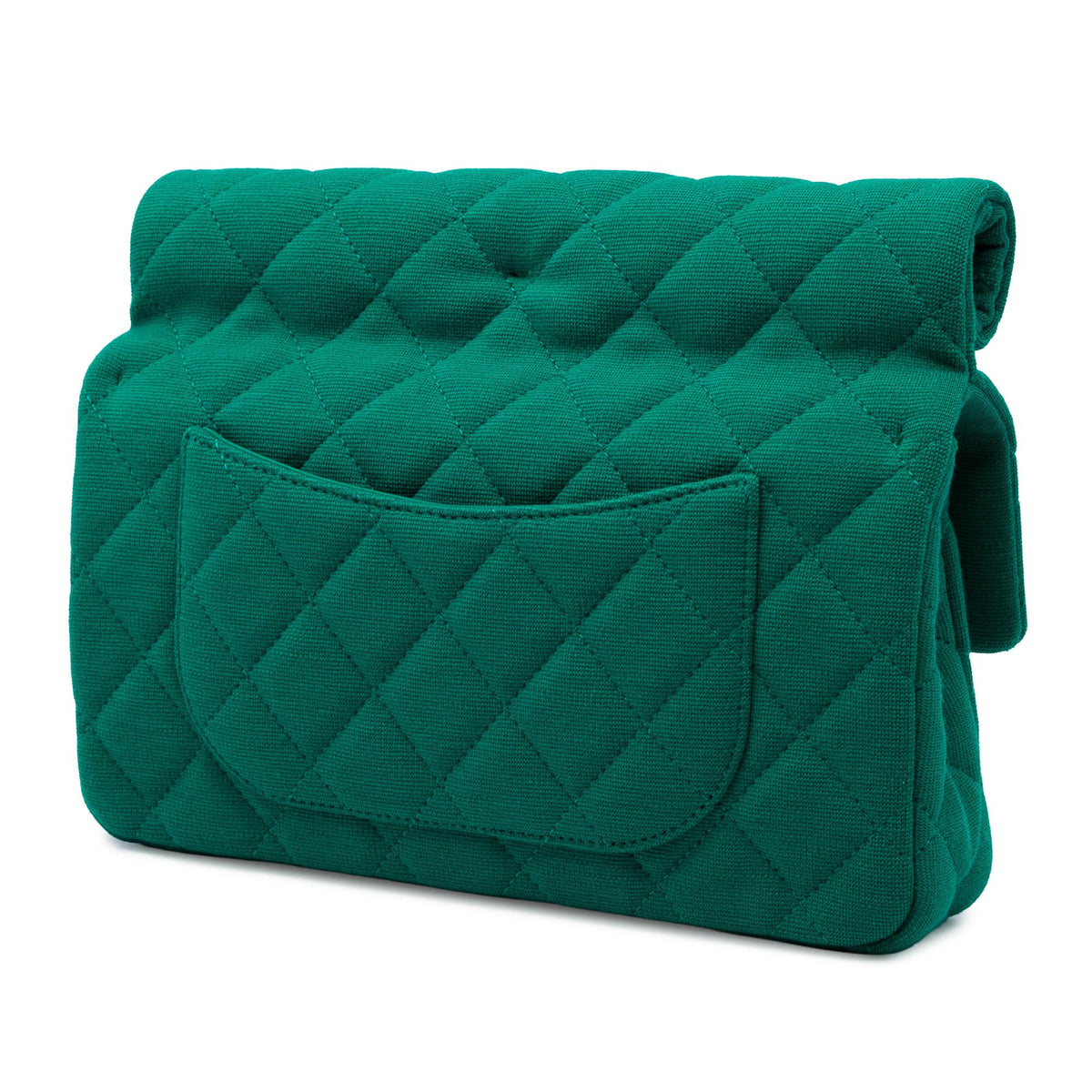 Chanel CC Quilted Jersey Roll Clutch