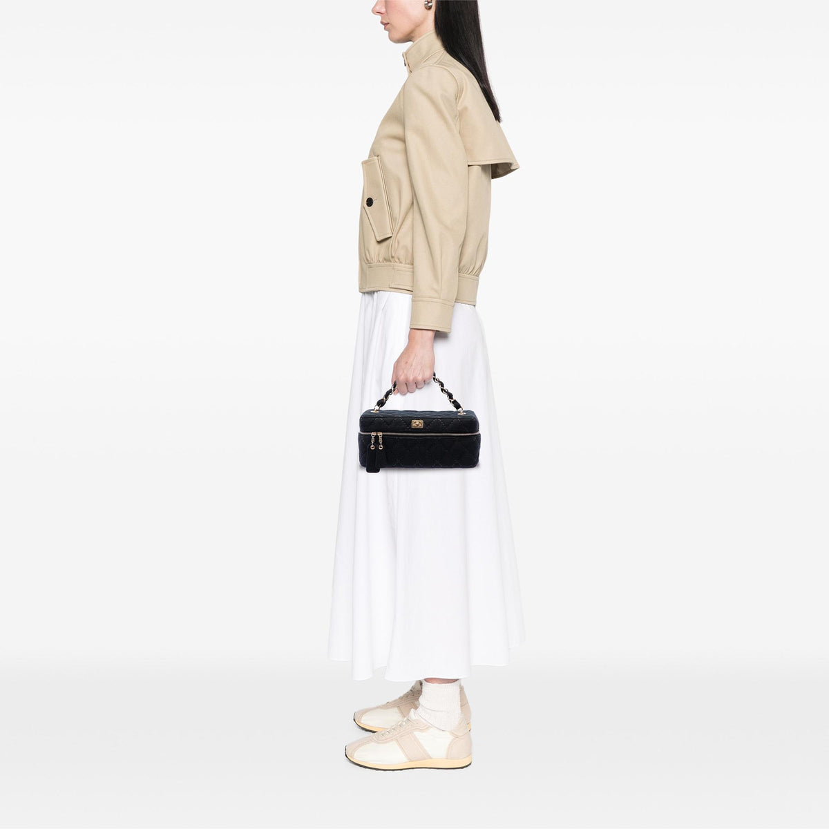 Chanel CC Quilted Jersey Wild Stitch Vanity Bag