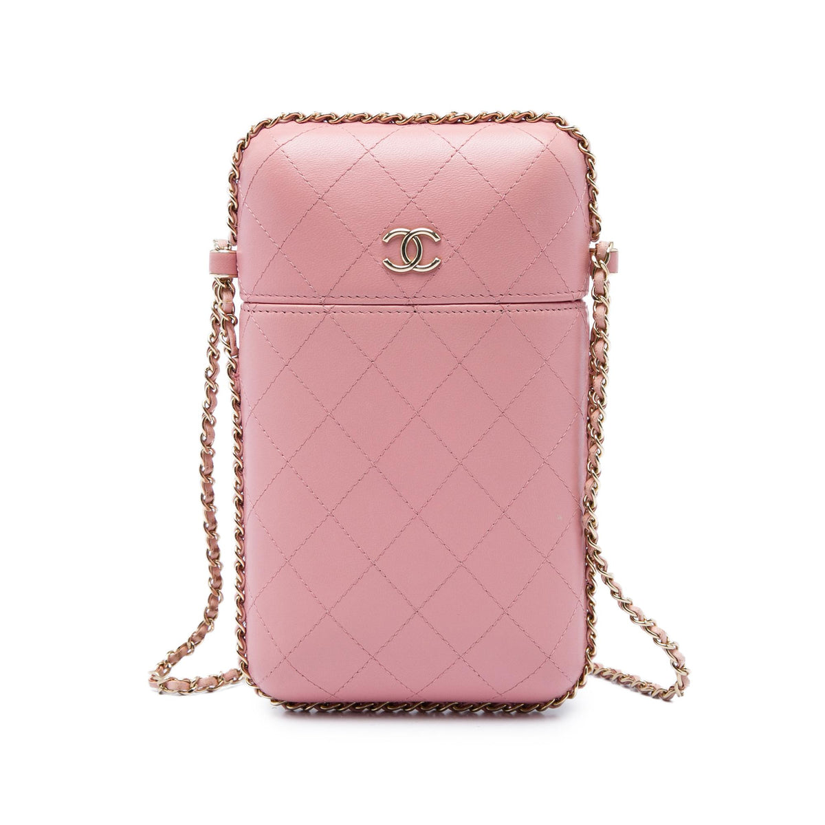 Chanel CC Quilted Lambskin Chain Around Phone Holder