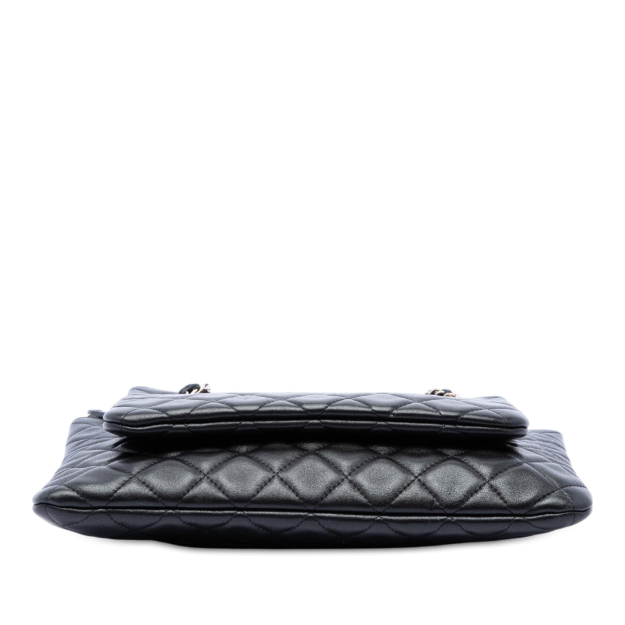 Chanel CC Quilted Lambskin Double Zip Crossbody
