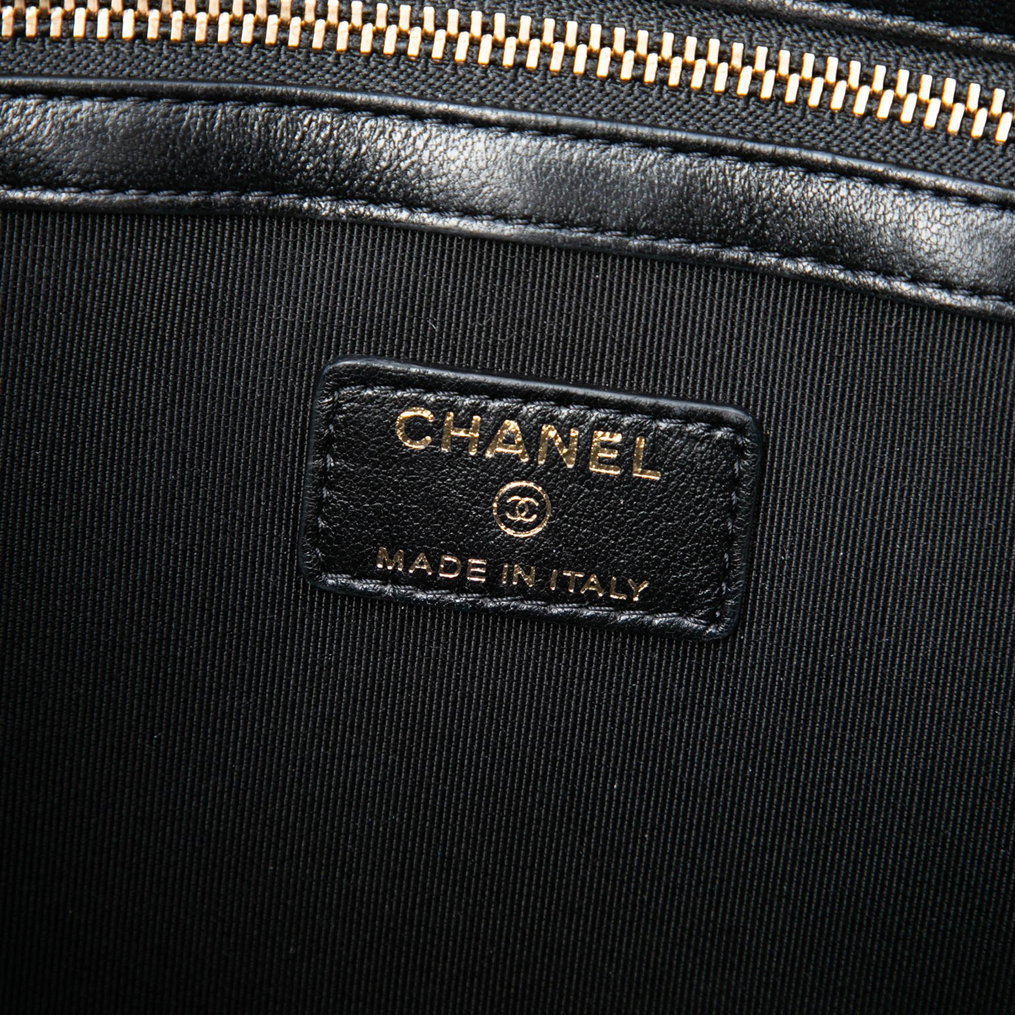 Chanel CC Quilted Lambskin Double Zip Crossbody