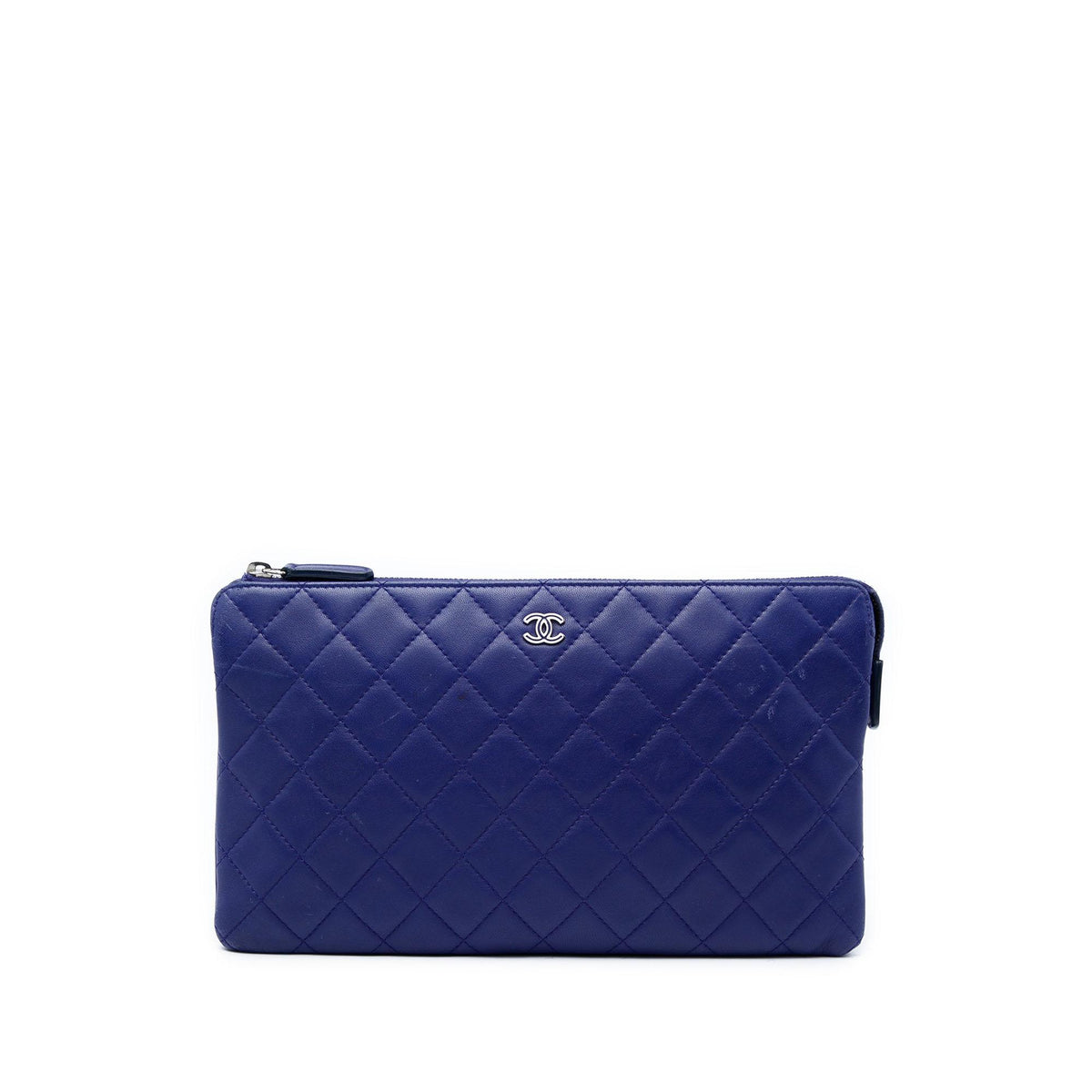 Chanel CC Quilted Lambskin Double Zip Pouch