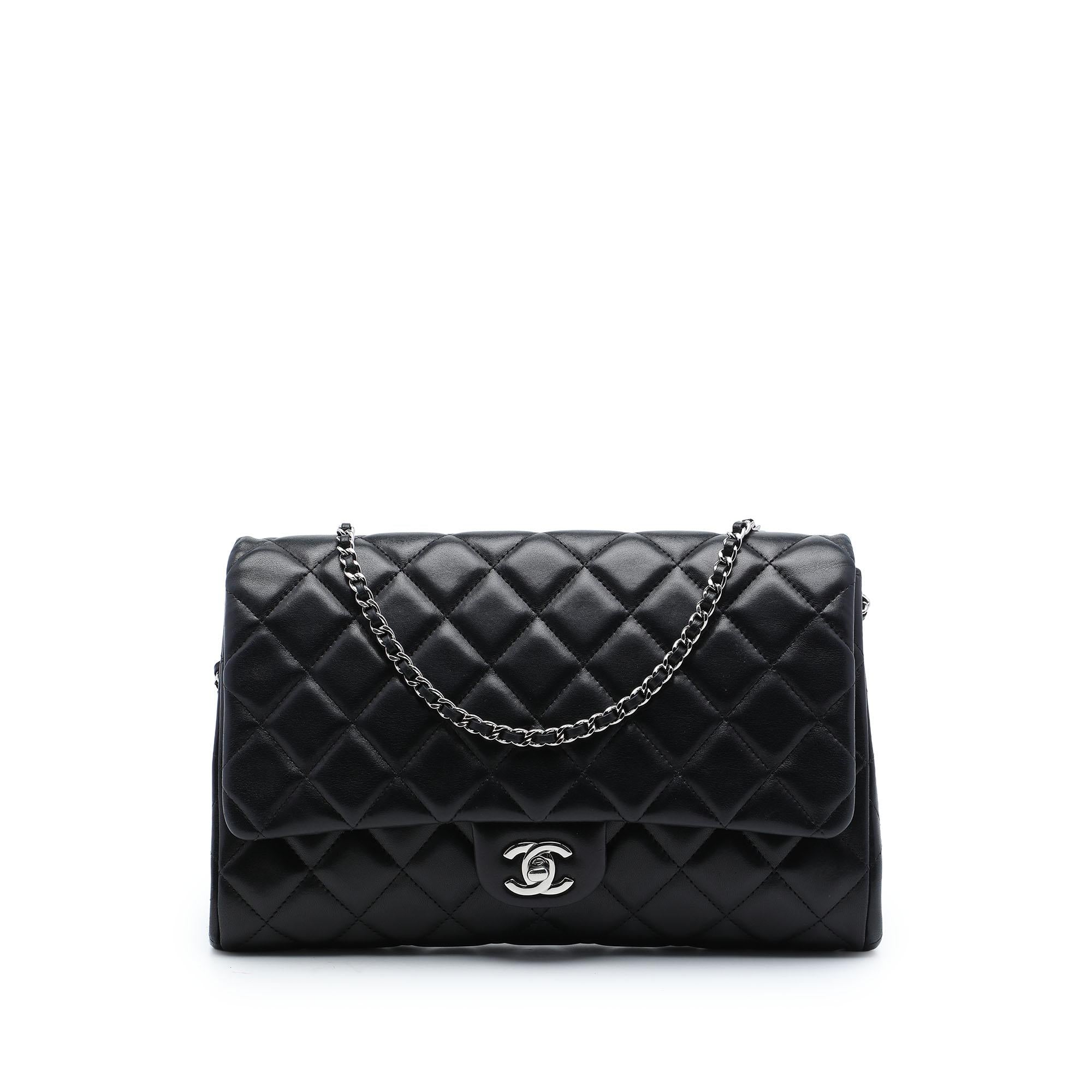 Chanel CC Quilted Lambskin Flap Clutch with Chain