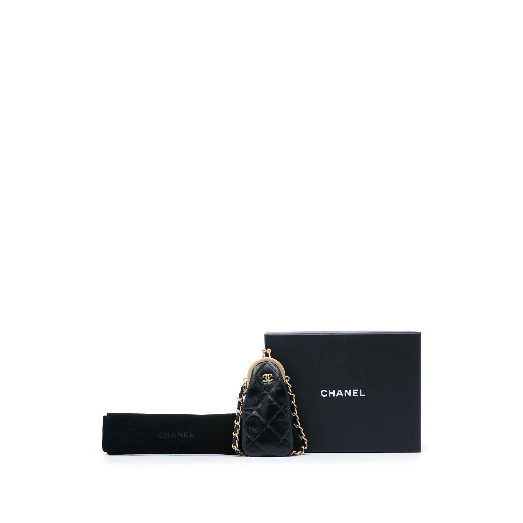 Chanel CC Quilted Lambskin Lipstick Case on Chain