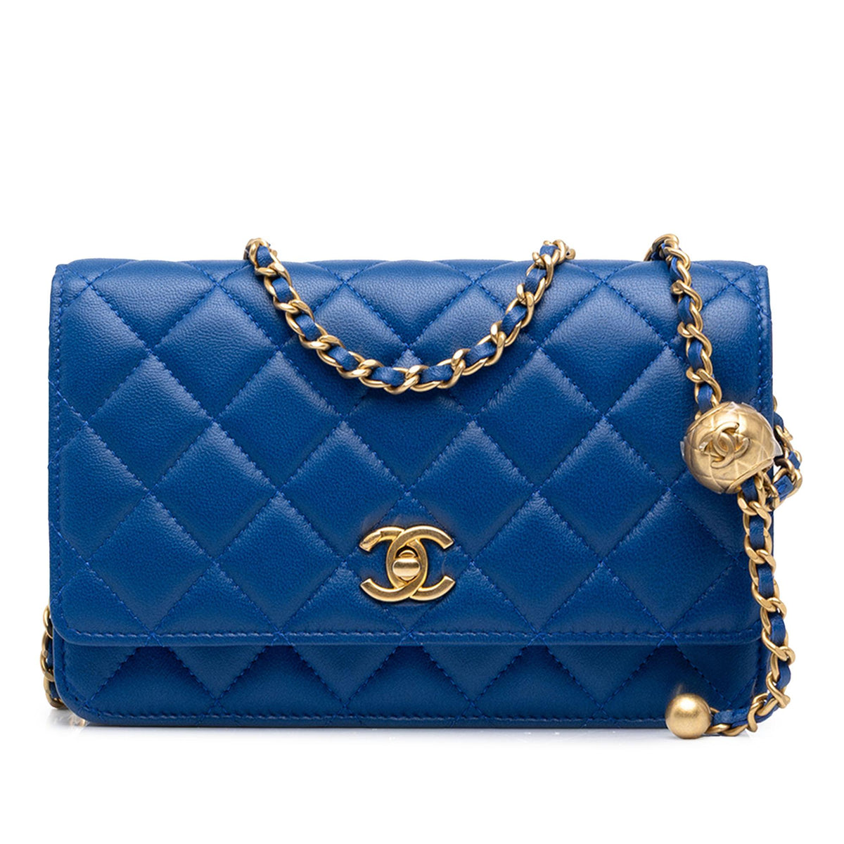 Chanel CC Quilted Lambskin Pearl Crush Wallet On Chain