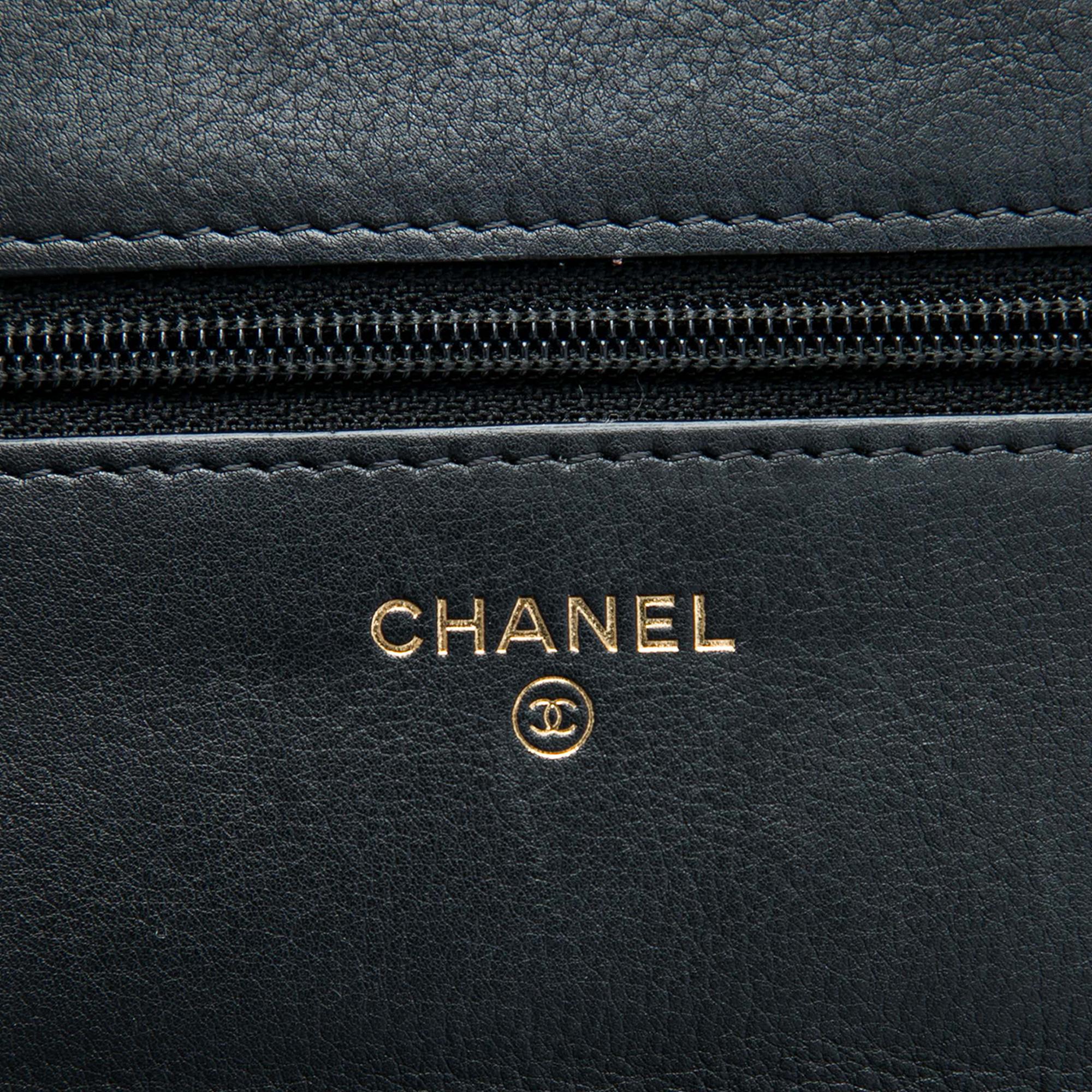 Chanel CC Quilted Lambskin Pearl Wallet on Chain