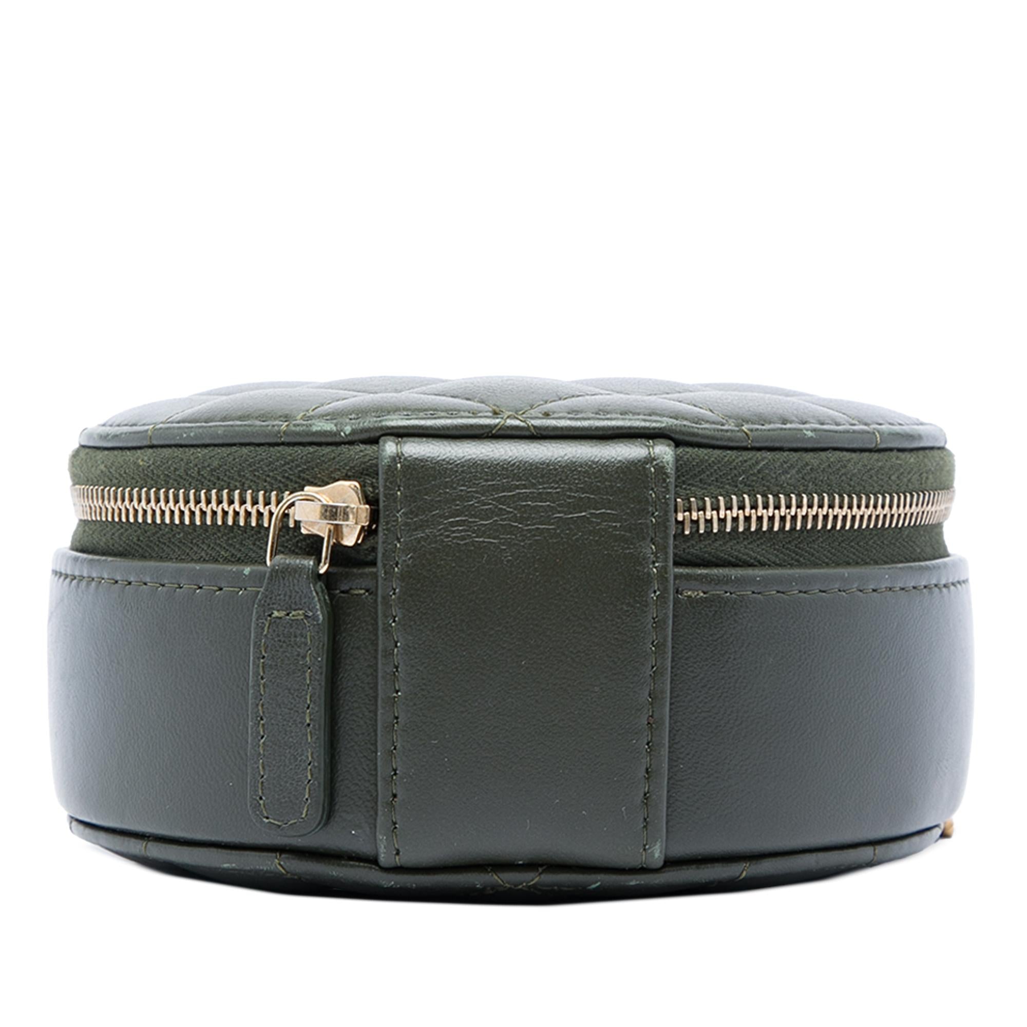 Chanel CC Quilted Lambskin Round Clutch with Chain