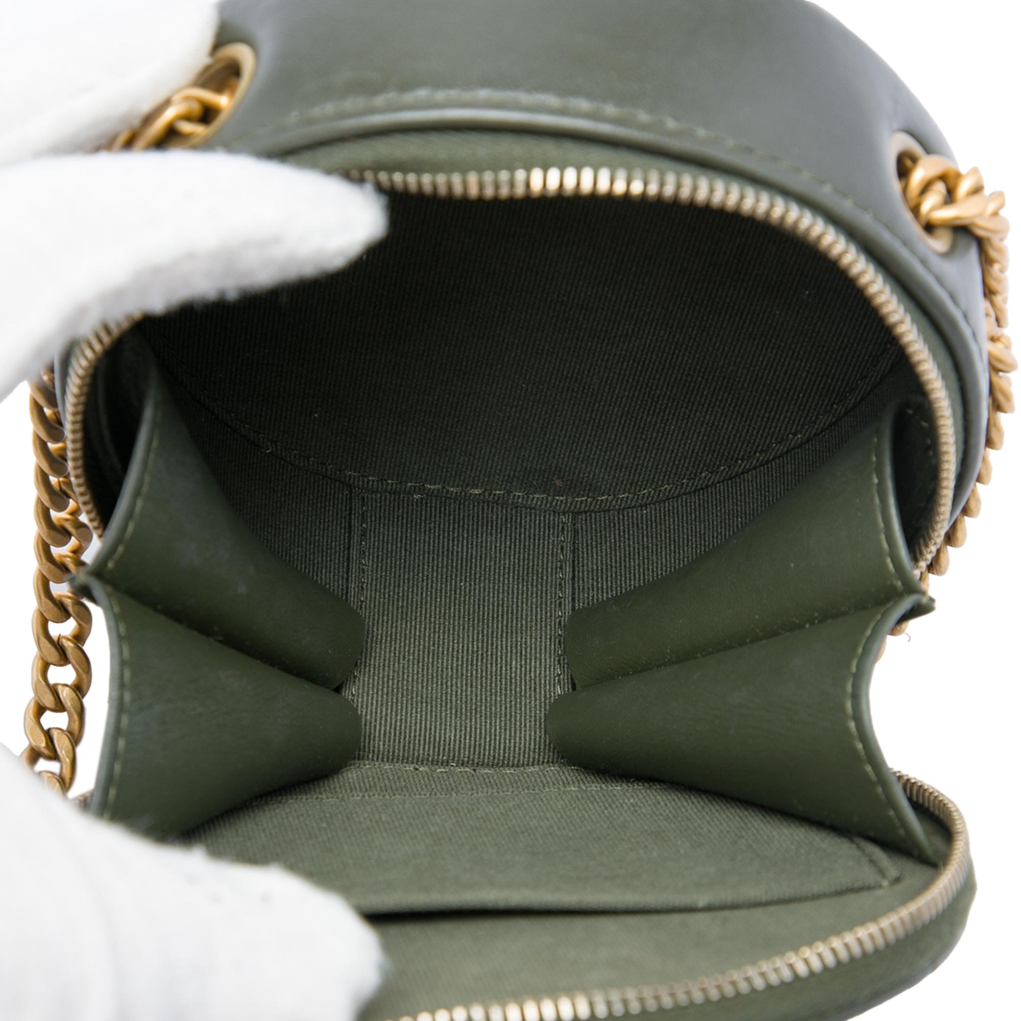 Chanel CC Quilted Lambskin Round Clutch with Chain