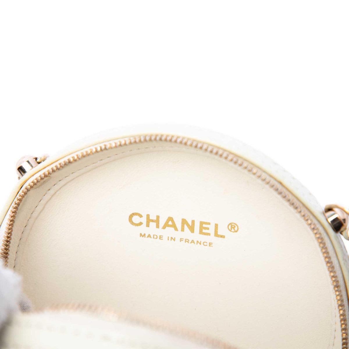 Chanel CC Quilted Lambskin Round Clutch with Chain