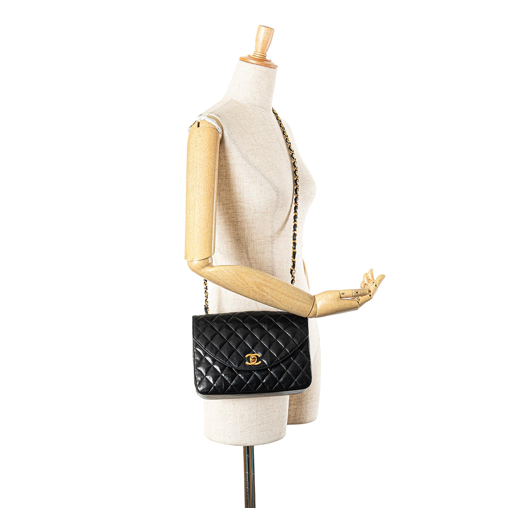 Chanel CC Quilted Lambskin Round Flap
