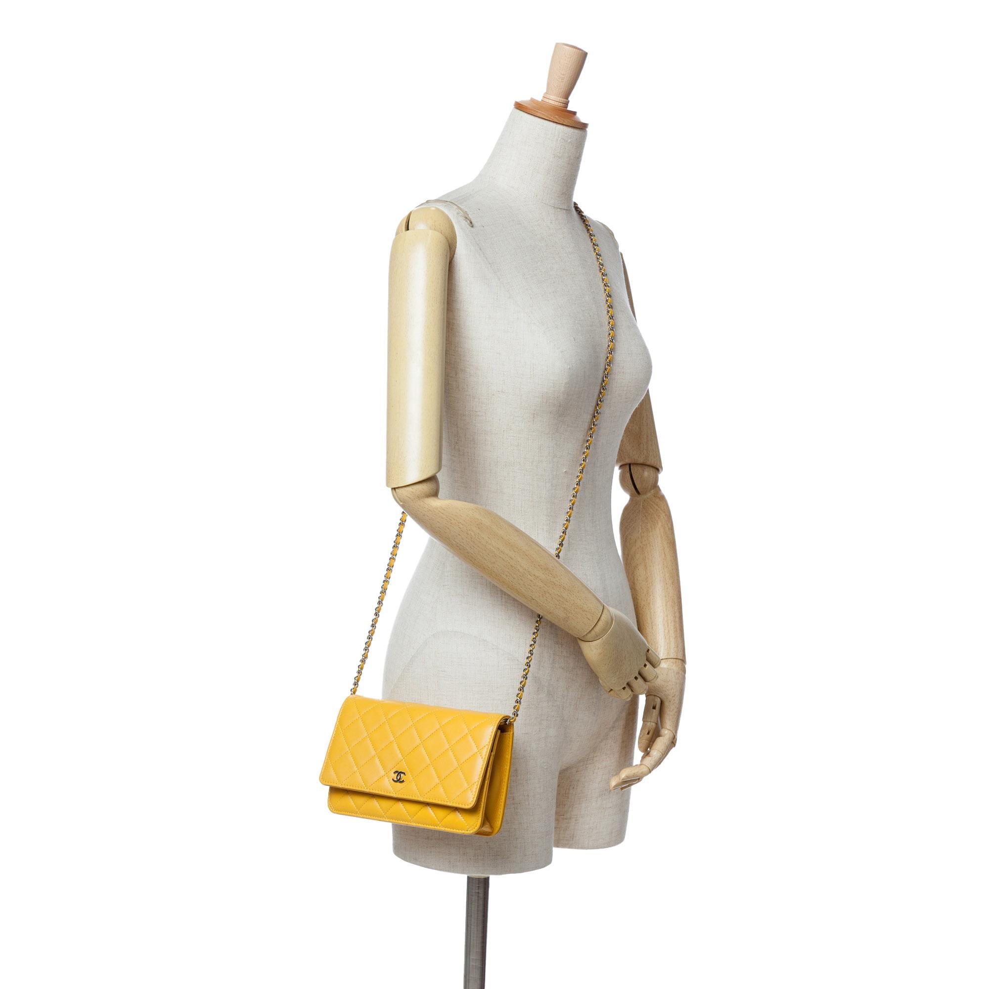 Chanel CC Quilted Lambskin Wallet On Chain