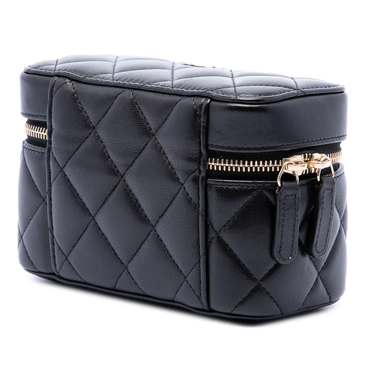 Chanel CC Quilted Lambskin Zip Around Jewelry Case