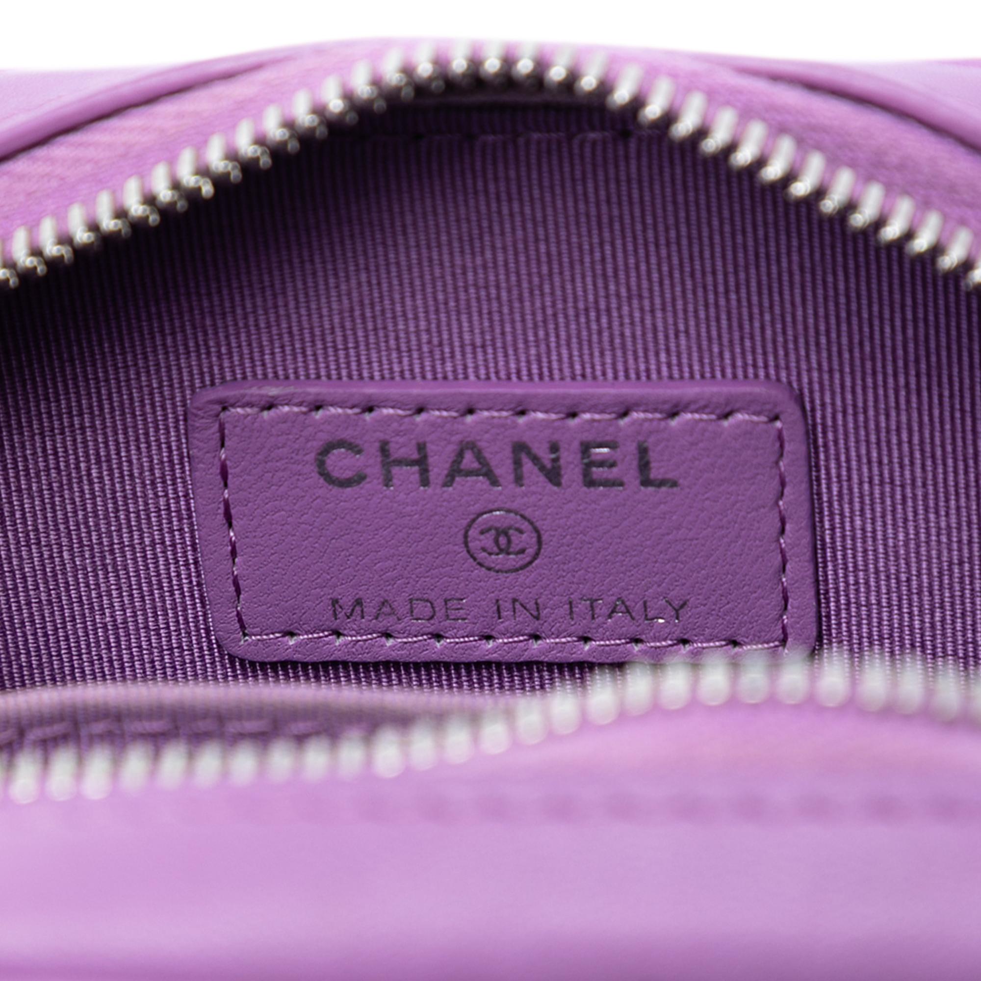 Chanel CC Quilted Lambskin Zip Phone Case