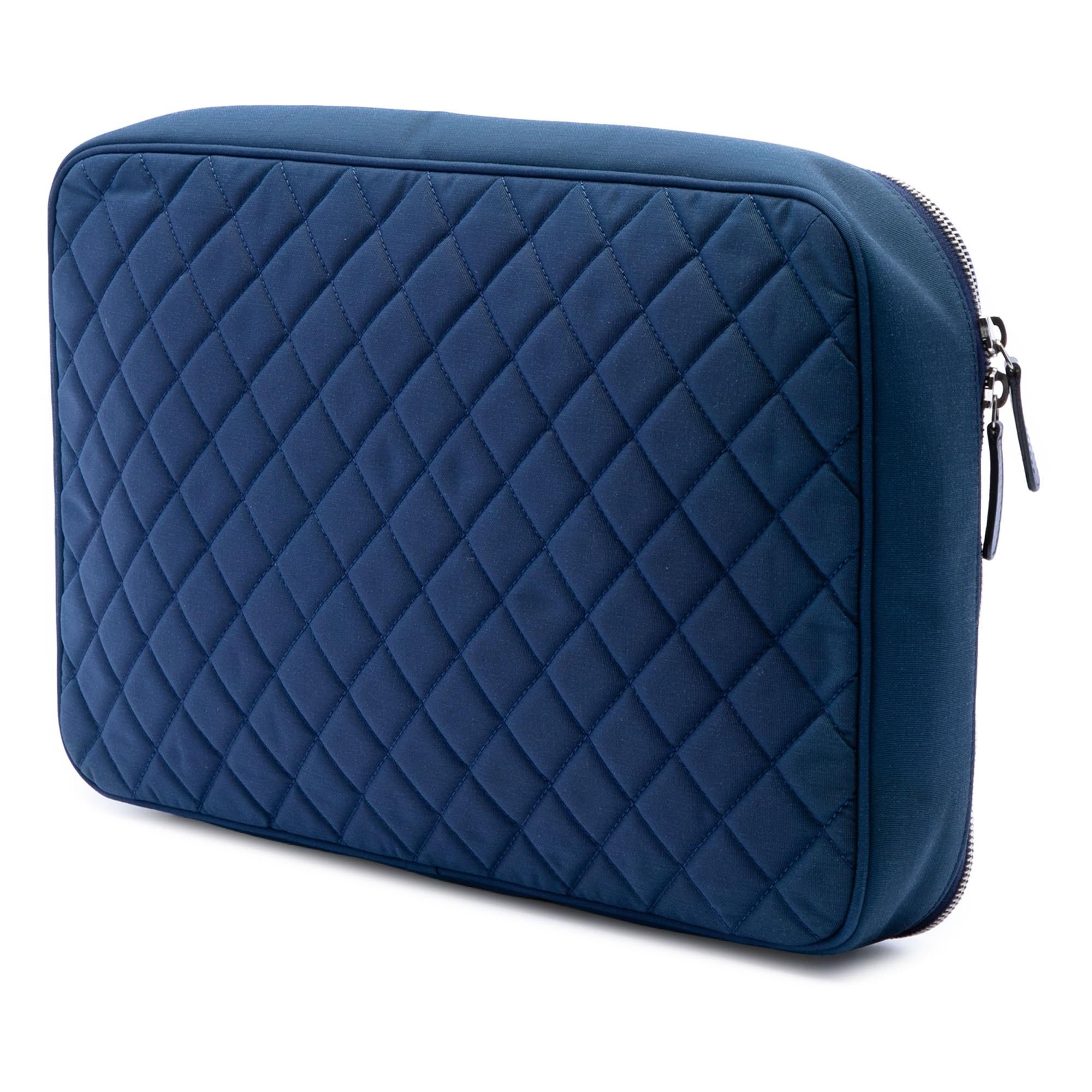 Chanel CC Quilted Nylon Laptop Case