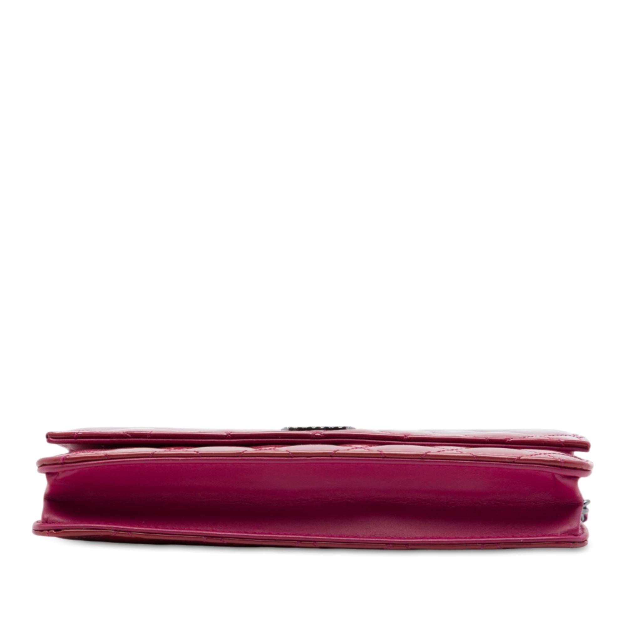 Chanel CC Quilted Patent Brilliant Wallet On Chain