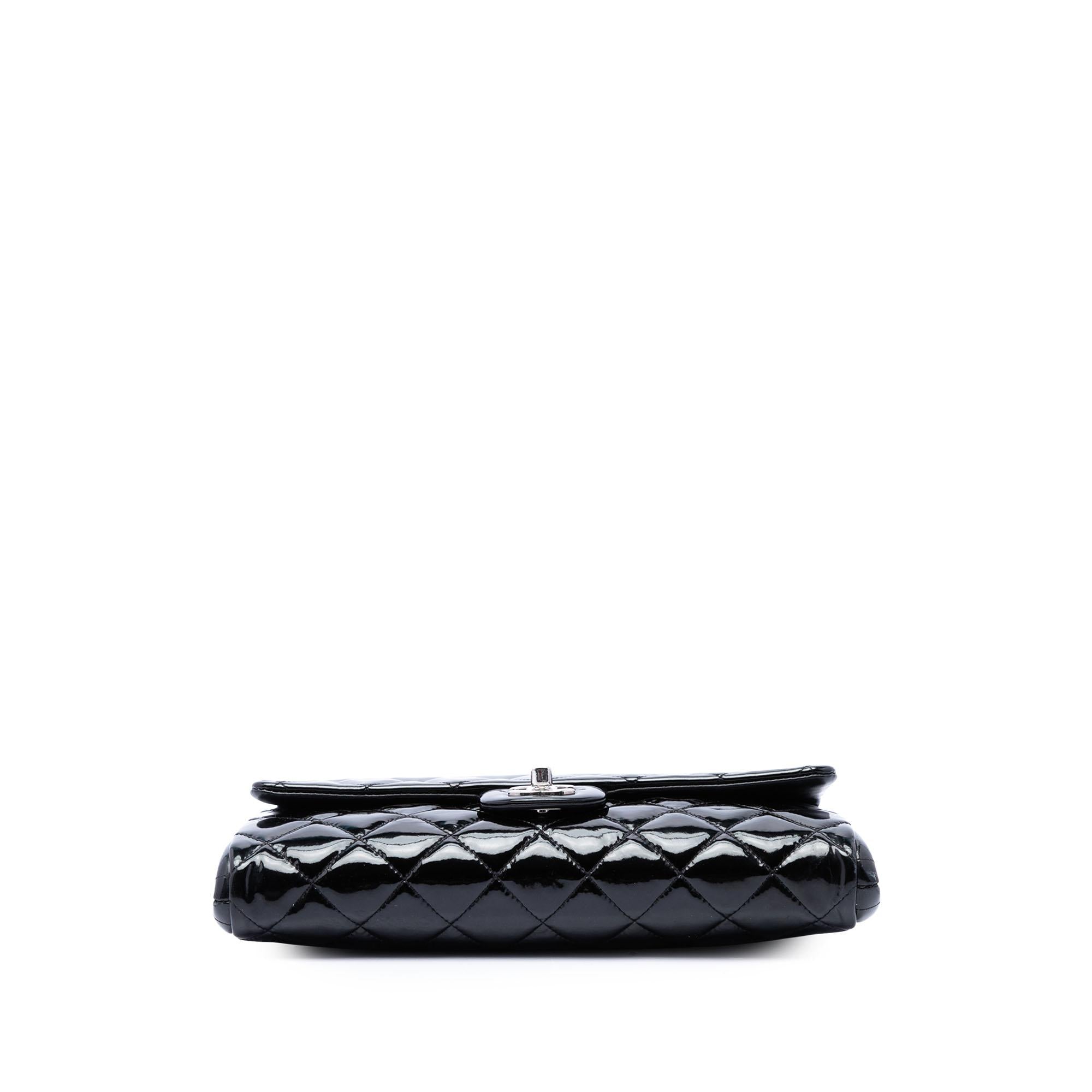 Chanel CC Quilted Patent Flap Clutch with Chain
