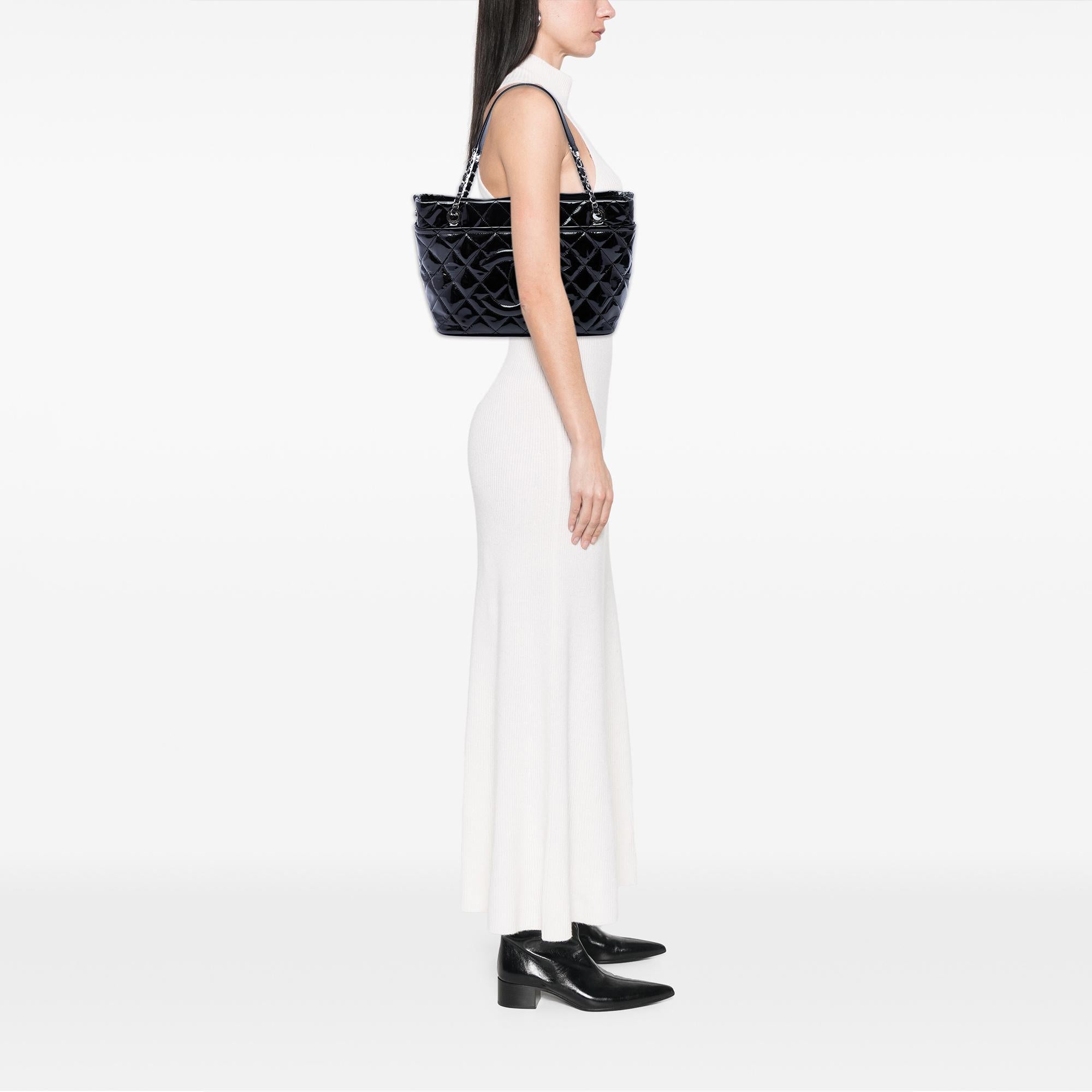 Chanel CC Quilted Patent Timeless Soft Tote