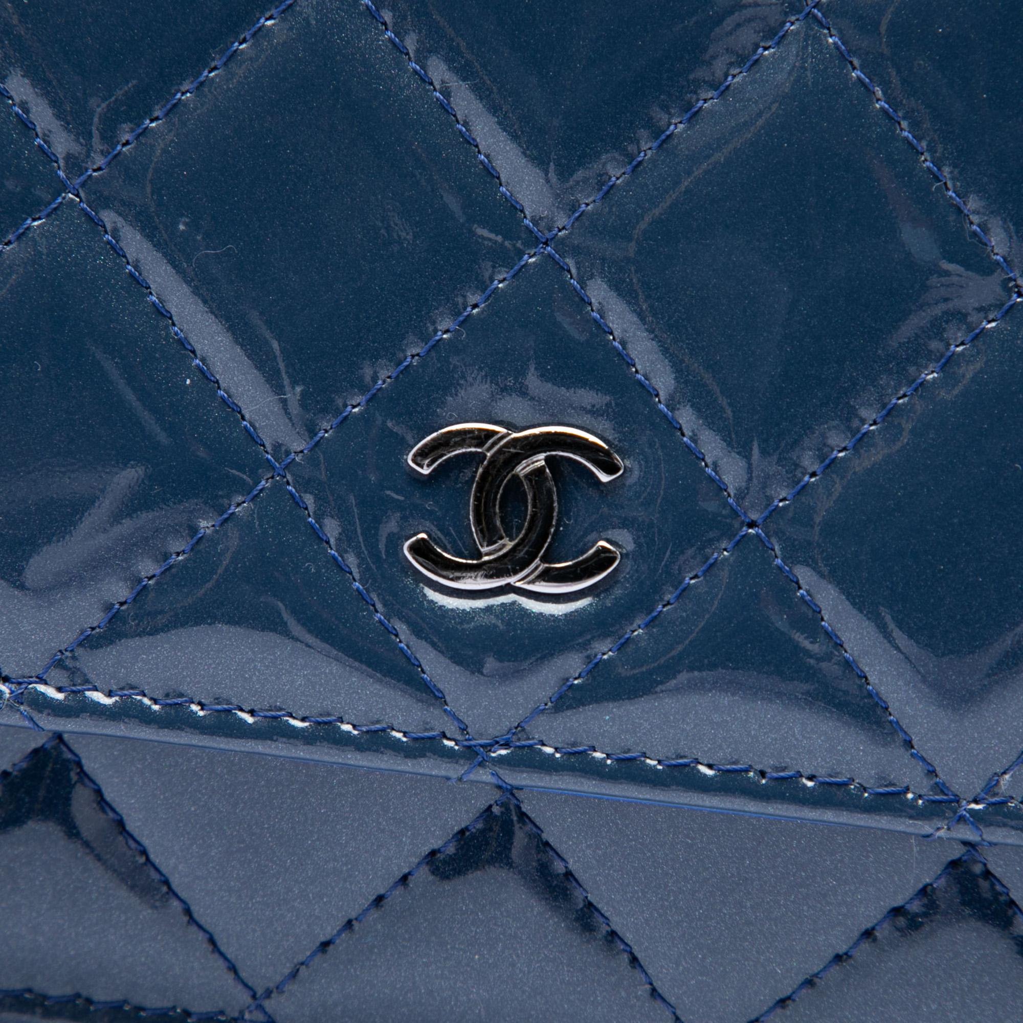 Chanel CC Quilted Patent Wallet On Chain