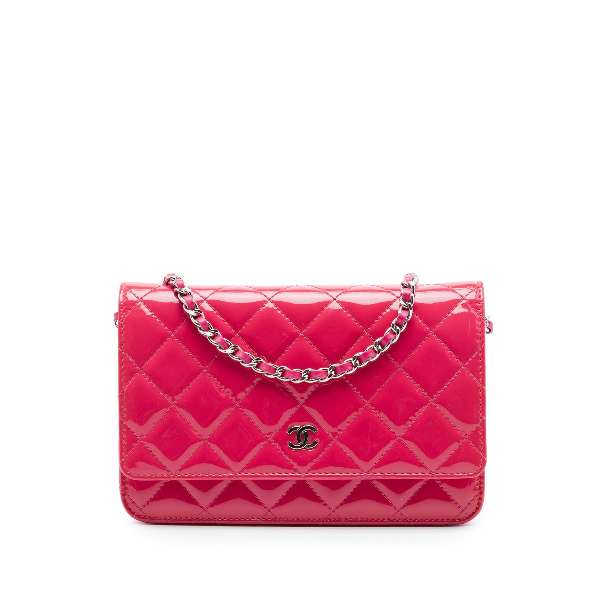 Chanel CC Quilted Patent Wallet on Chain