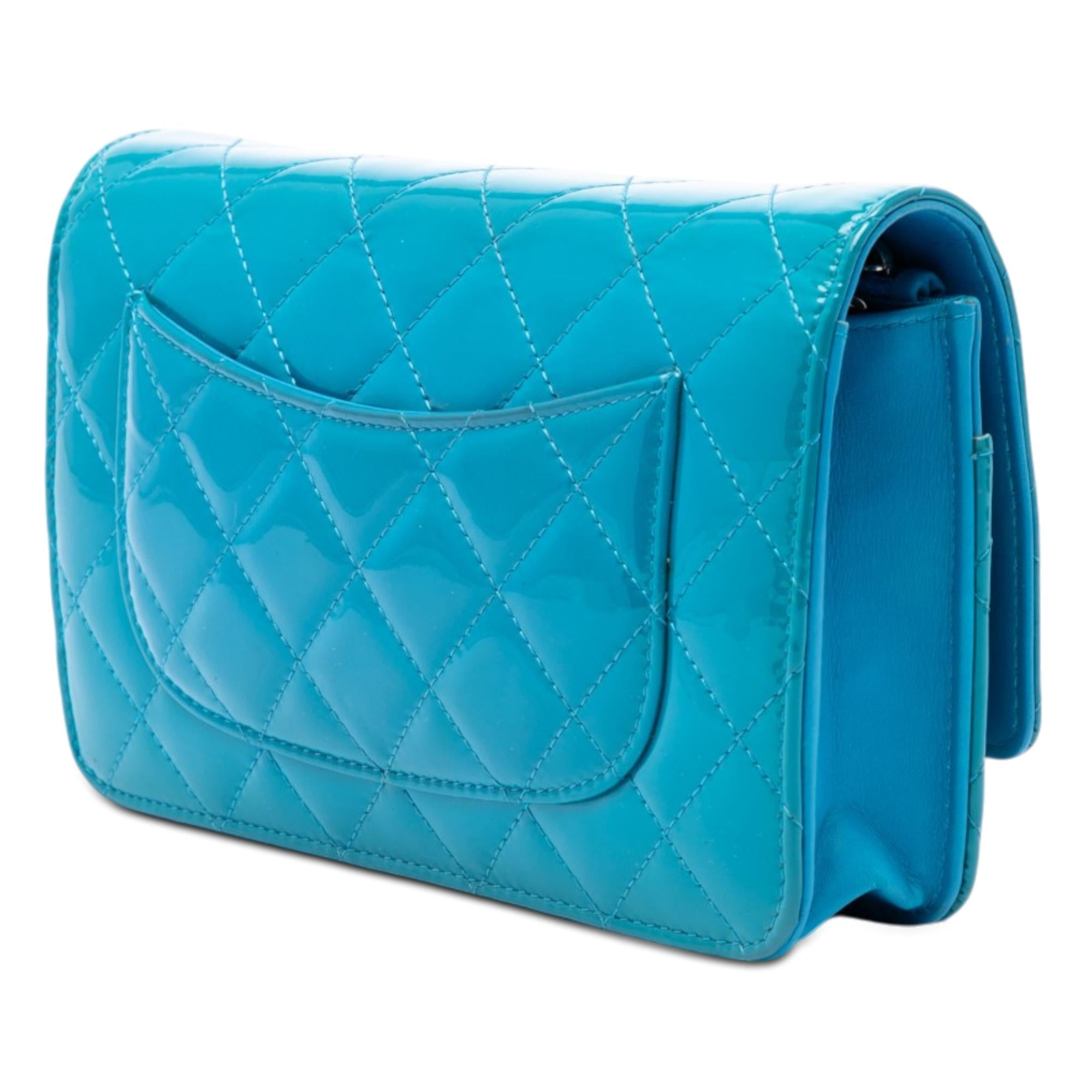 Chanel CC Quilted Patent Wallet on Chain
