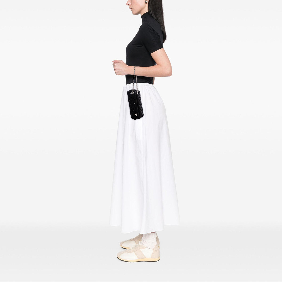 Chanel CC Quilted Velvet Crystal Wristlet Clutch