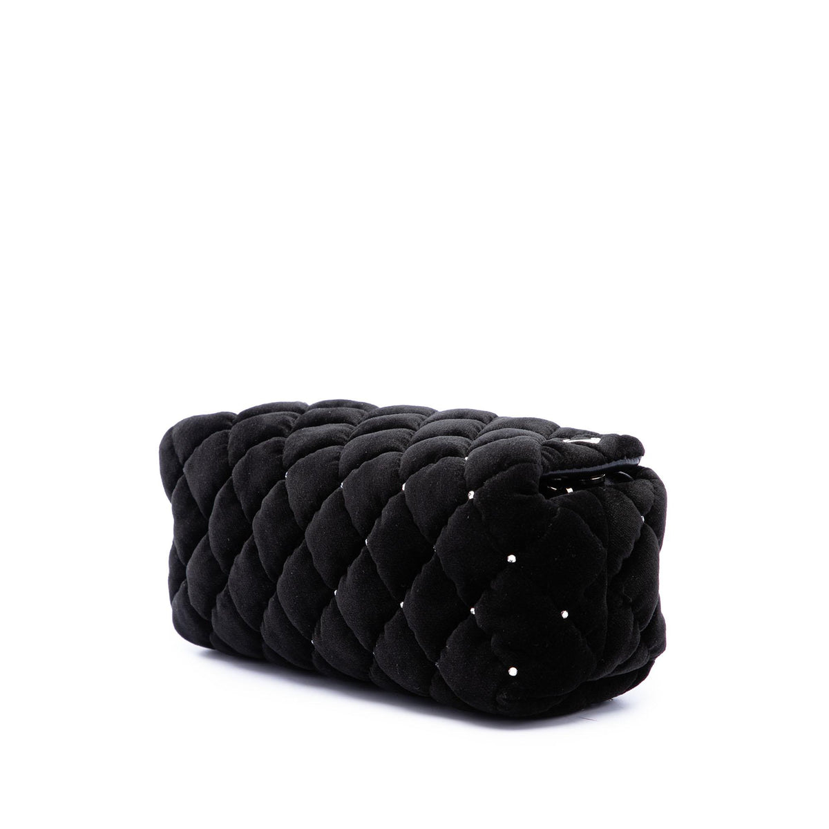 Chanel CC Quilted Velvet Crystal Wristlet Clutch